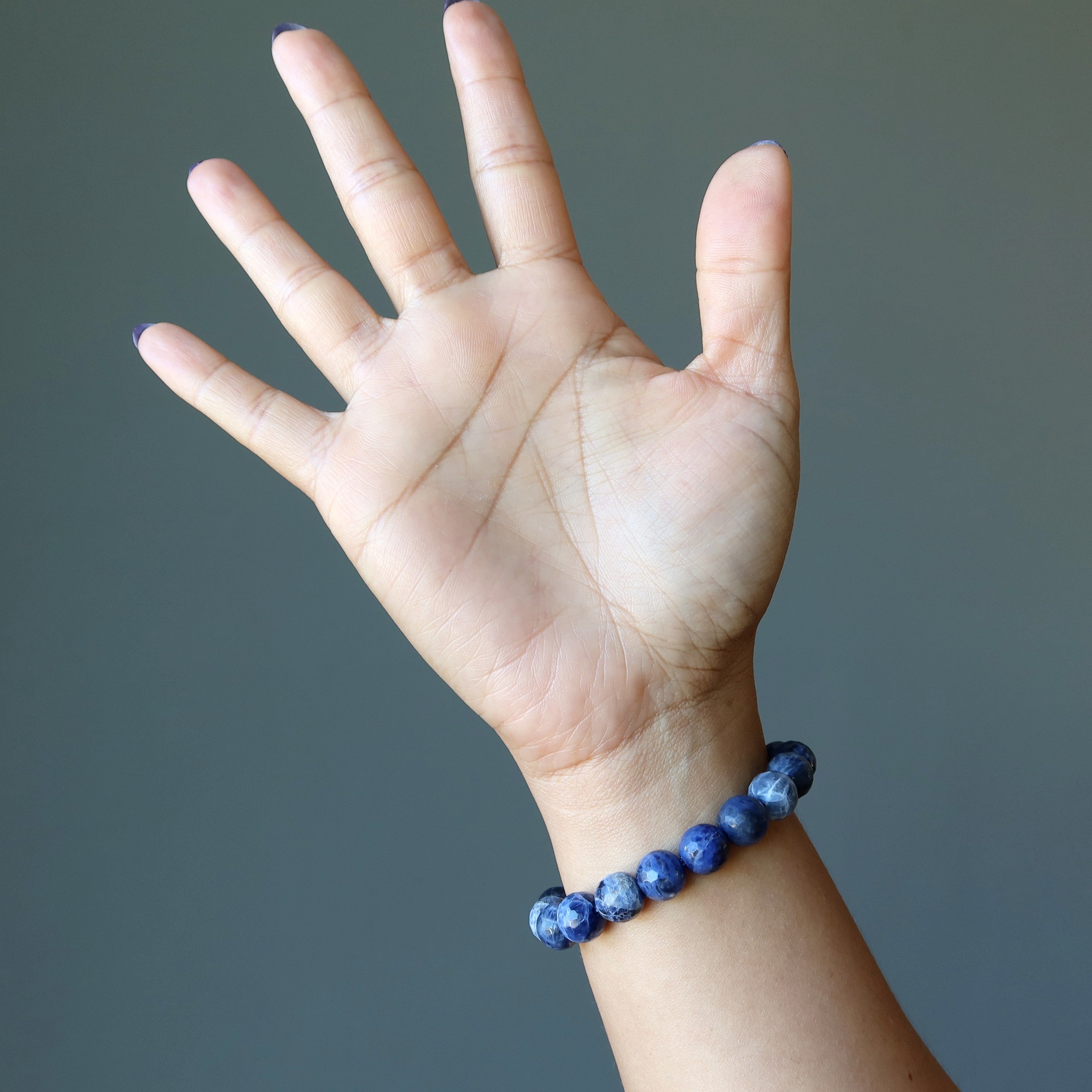 Sodalite Bracelet Blue Sparkling Sea Faceted Beads