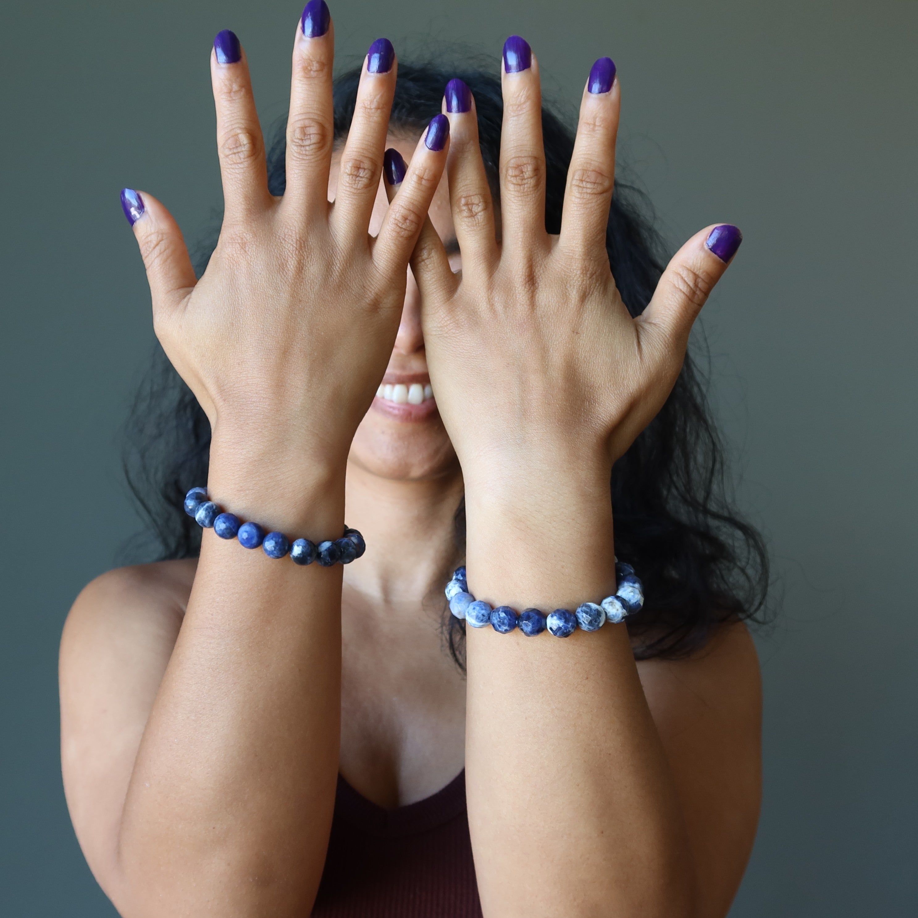 Sodalite Bracelet Blue Sparkling Sea Faceted Beads