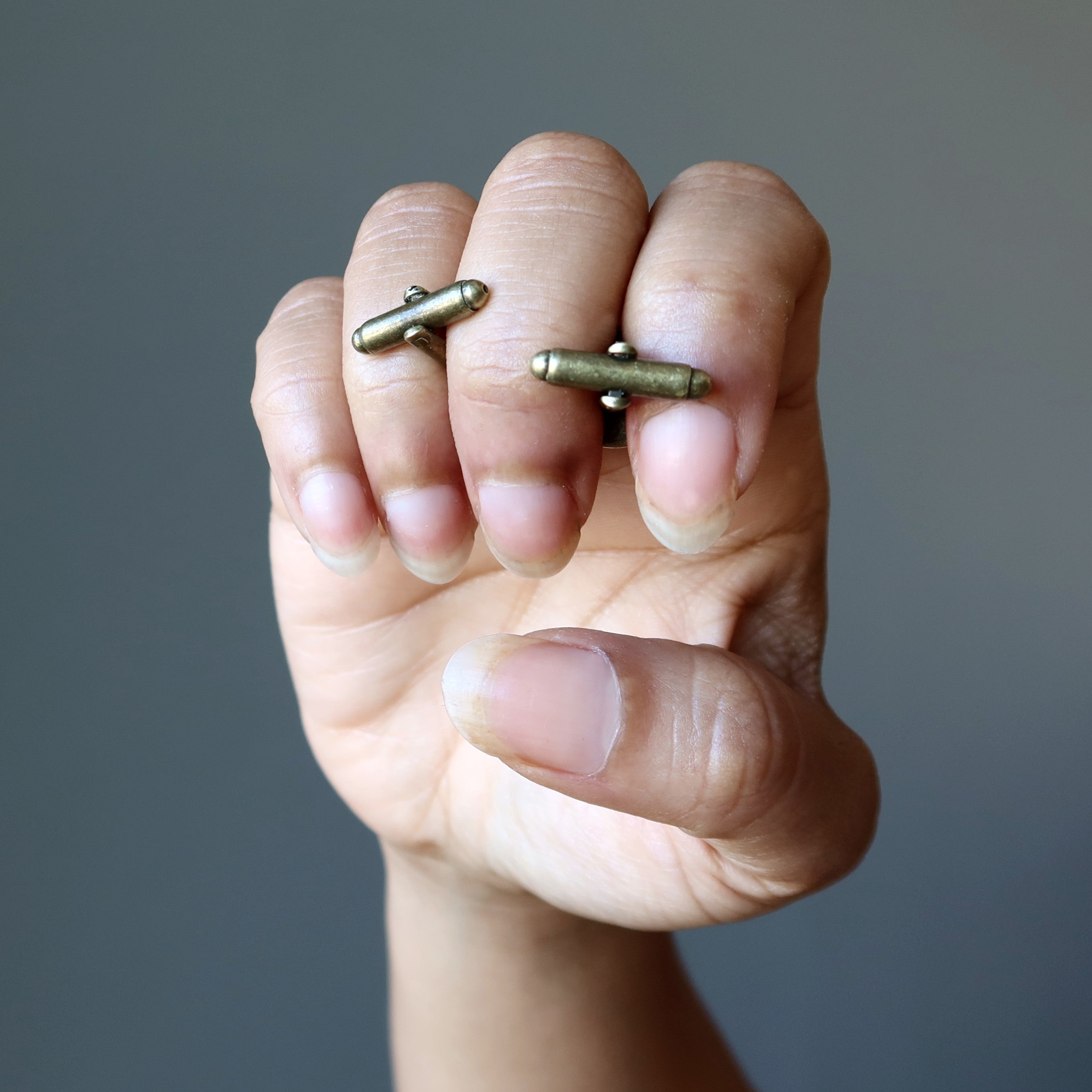 Boutons de Manchette en Sodalite Bleue Bronze Vieilli Professionnel