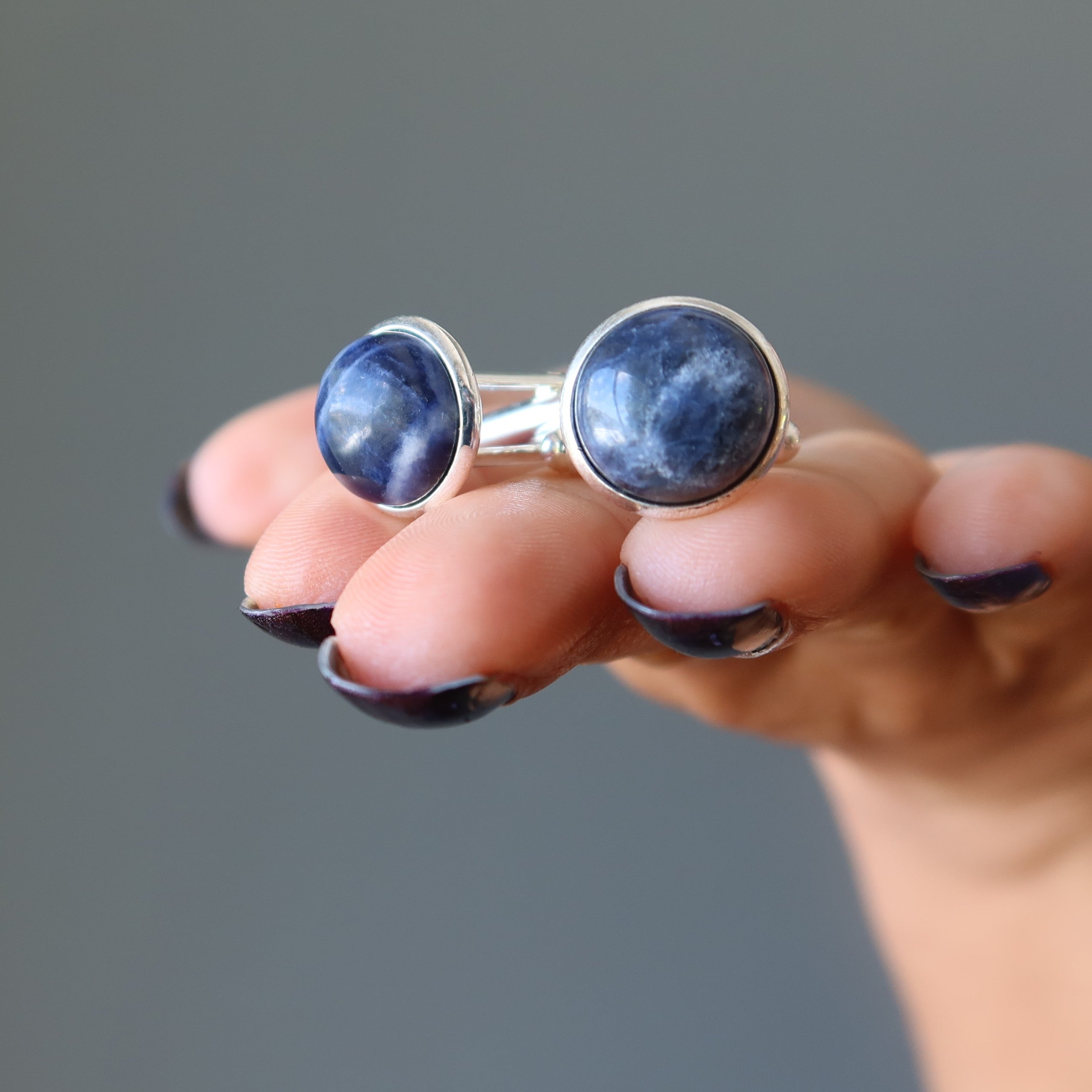 Sodalite Cufflinks Blue Work Hero Silver