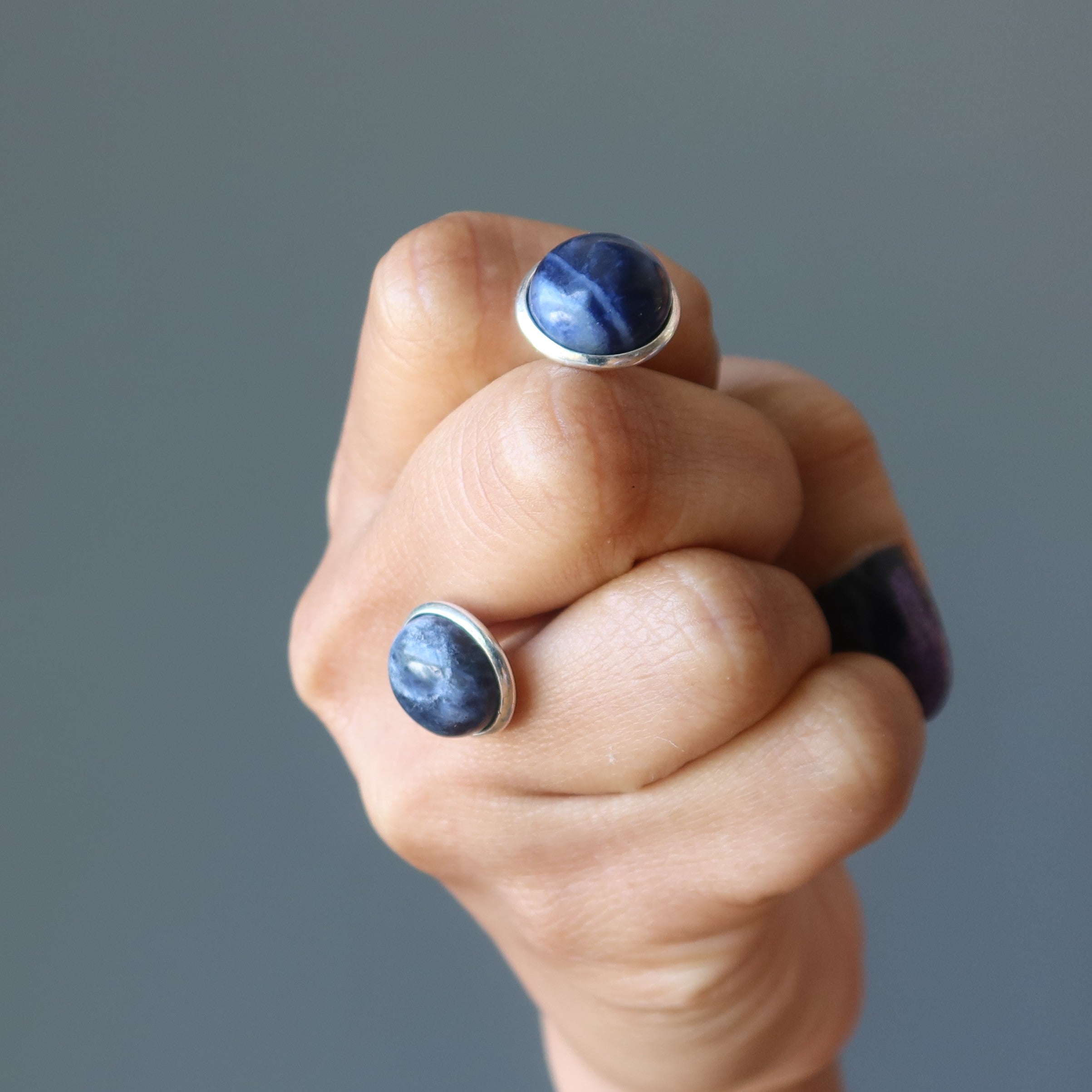 Sodalite Cufflinks Blue Work Hero Silver
