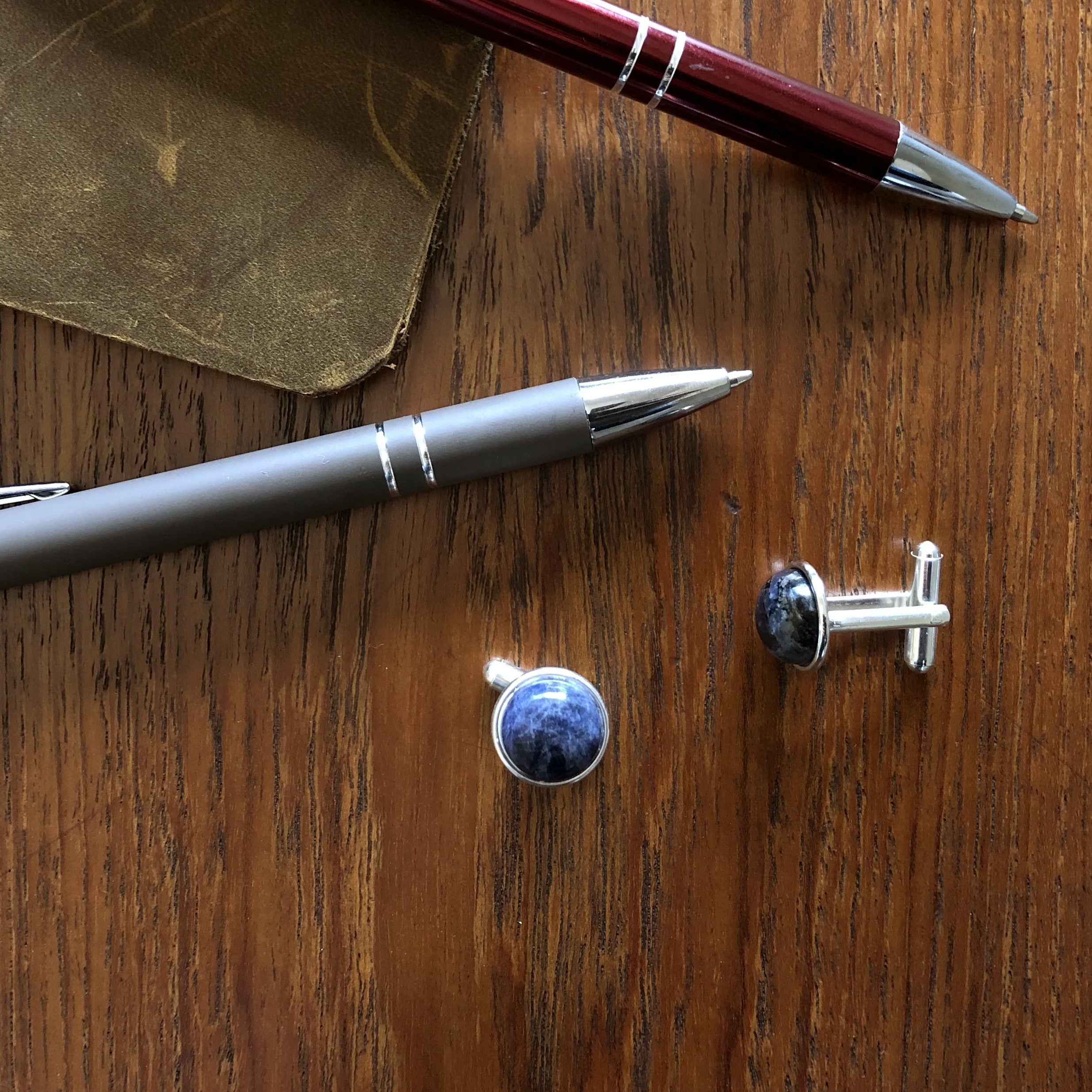 Sodalite Cufflinks Blue Work Hero Silver