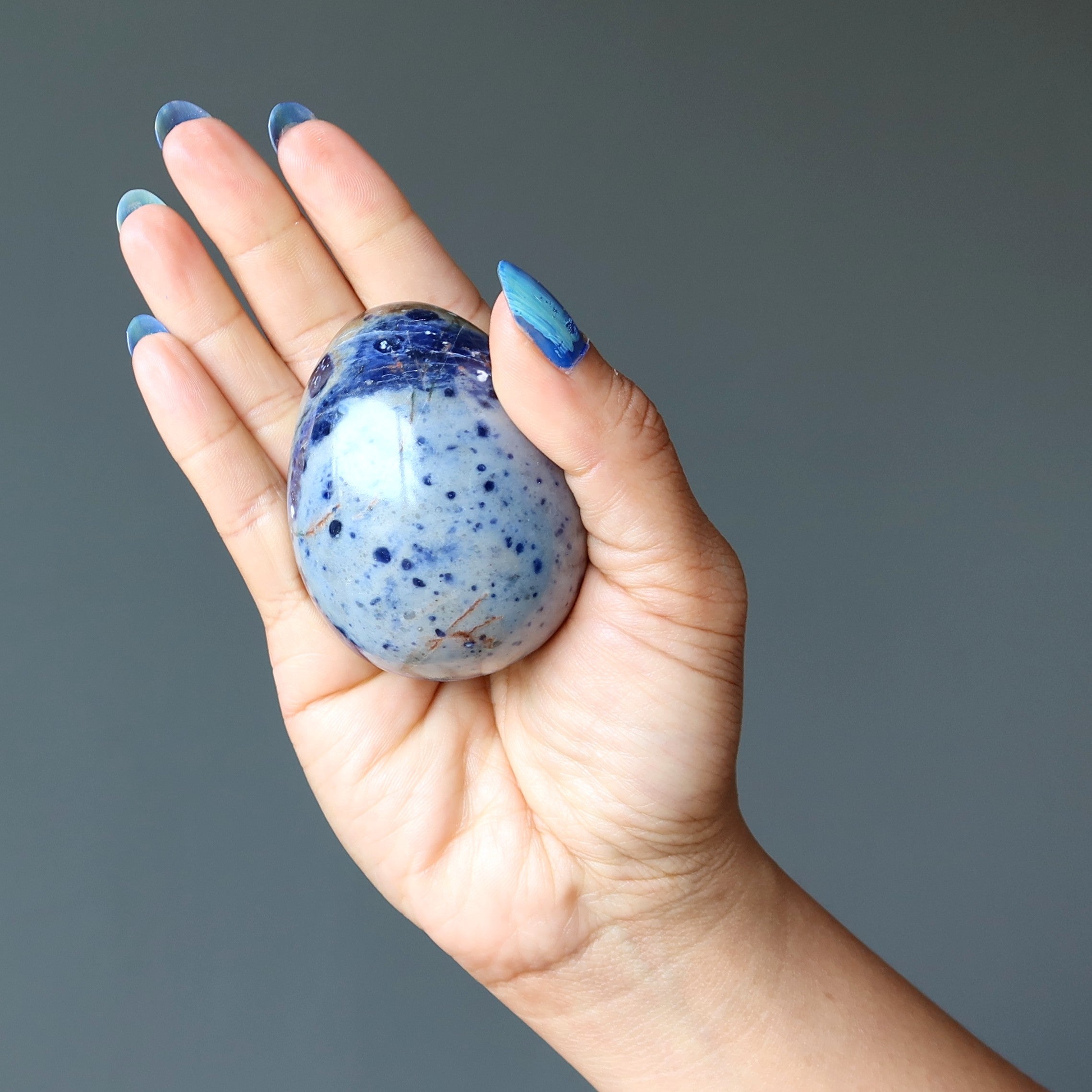Sodalite Egg Blue Crack of Dawn Inspiration Crystal Stone