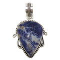 Sodalite Pendant Peace Please Blue Sterling Silver