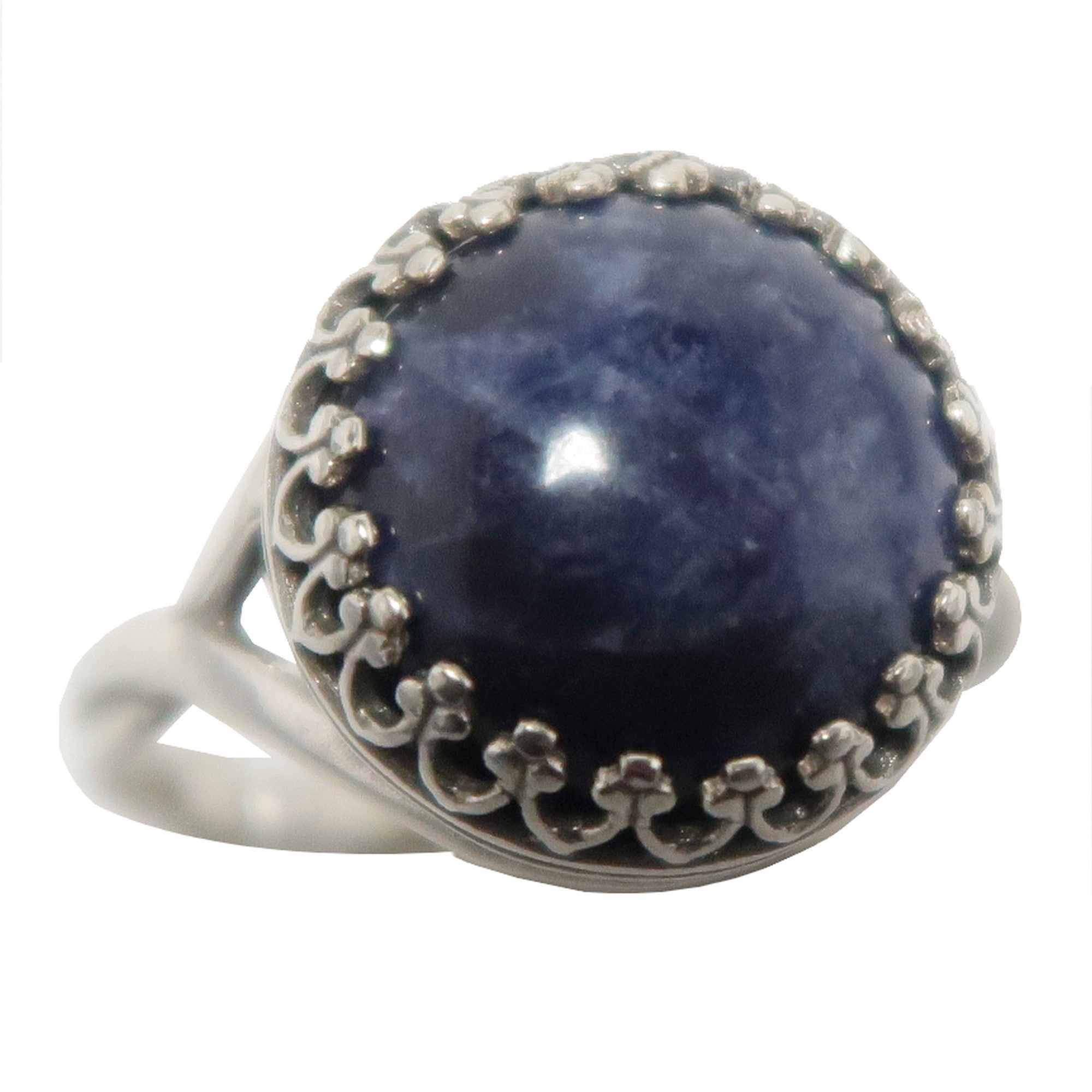 Sodalite Ring Magic Vision Sterling Silver Adjustable
