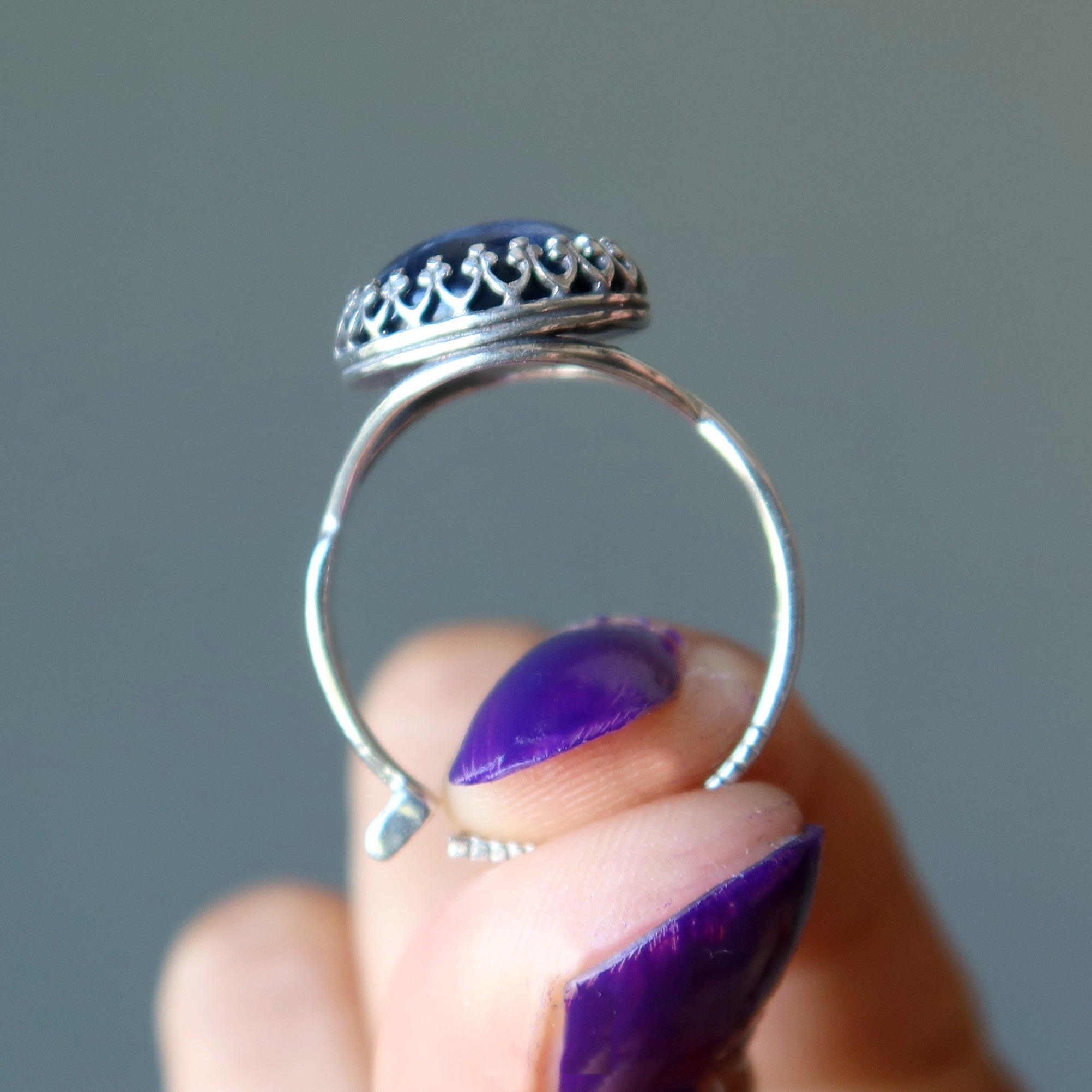 Sodalite Ring Magic Vision Sterling Silver Adjustable