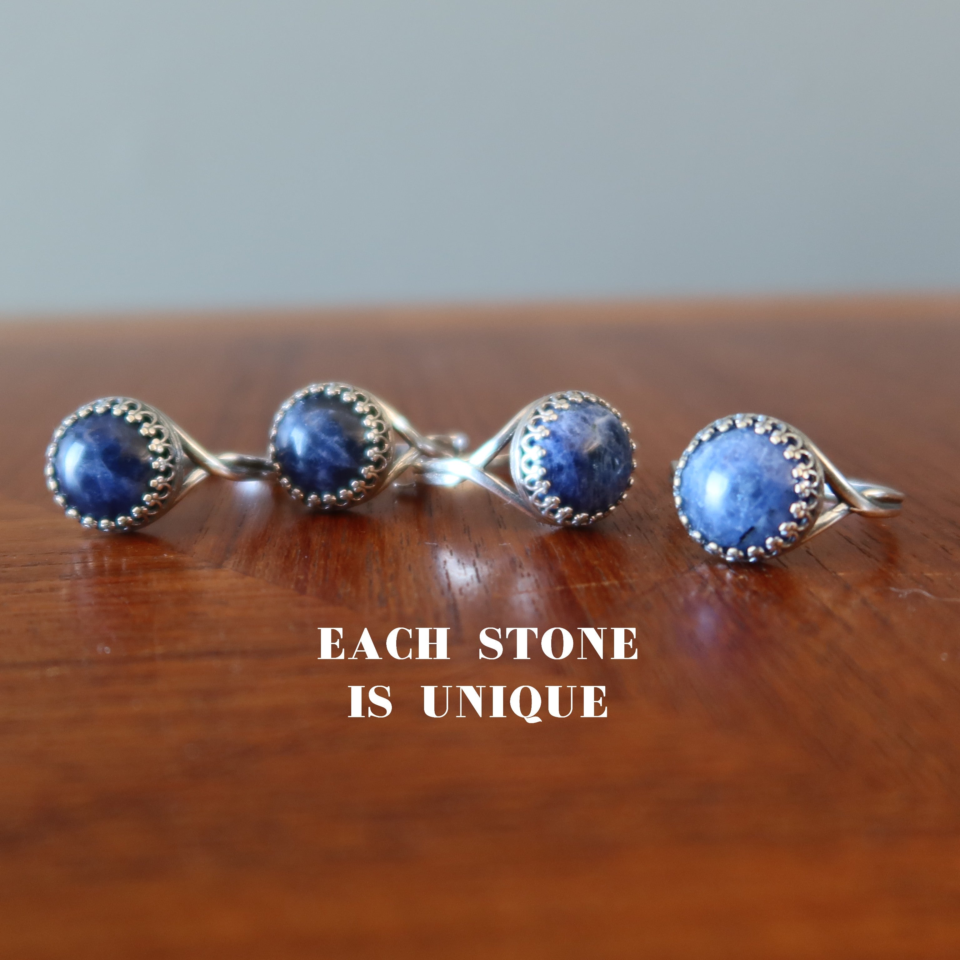 Sodalite Ring Magic Vision Sterling Silver Adjustable