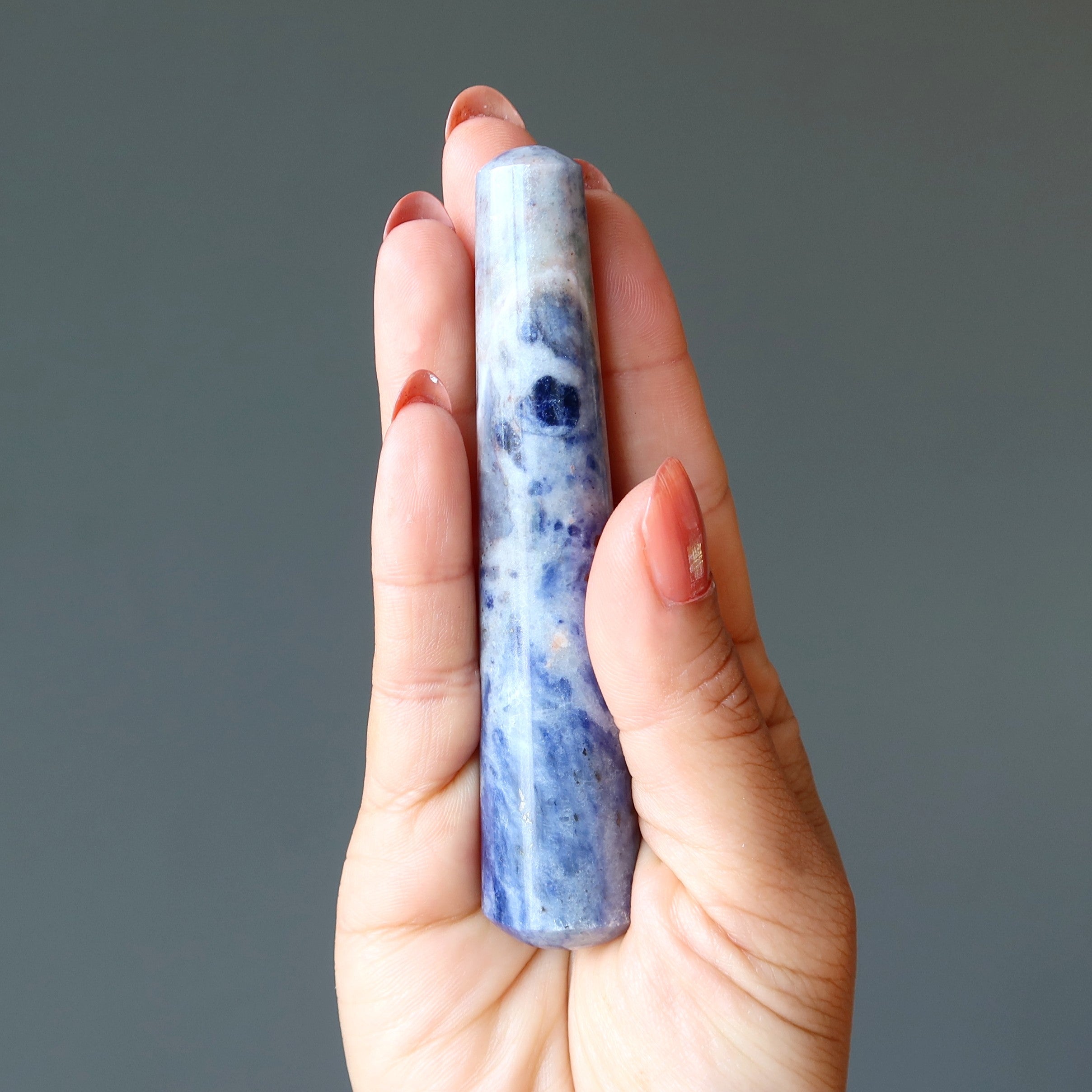 Sodalite Massage Wand Stress-Free Blue Crystal
