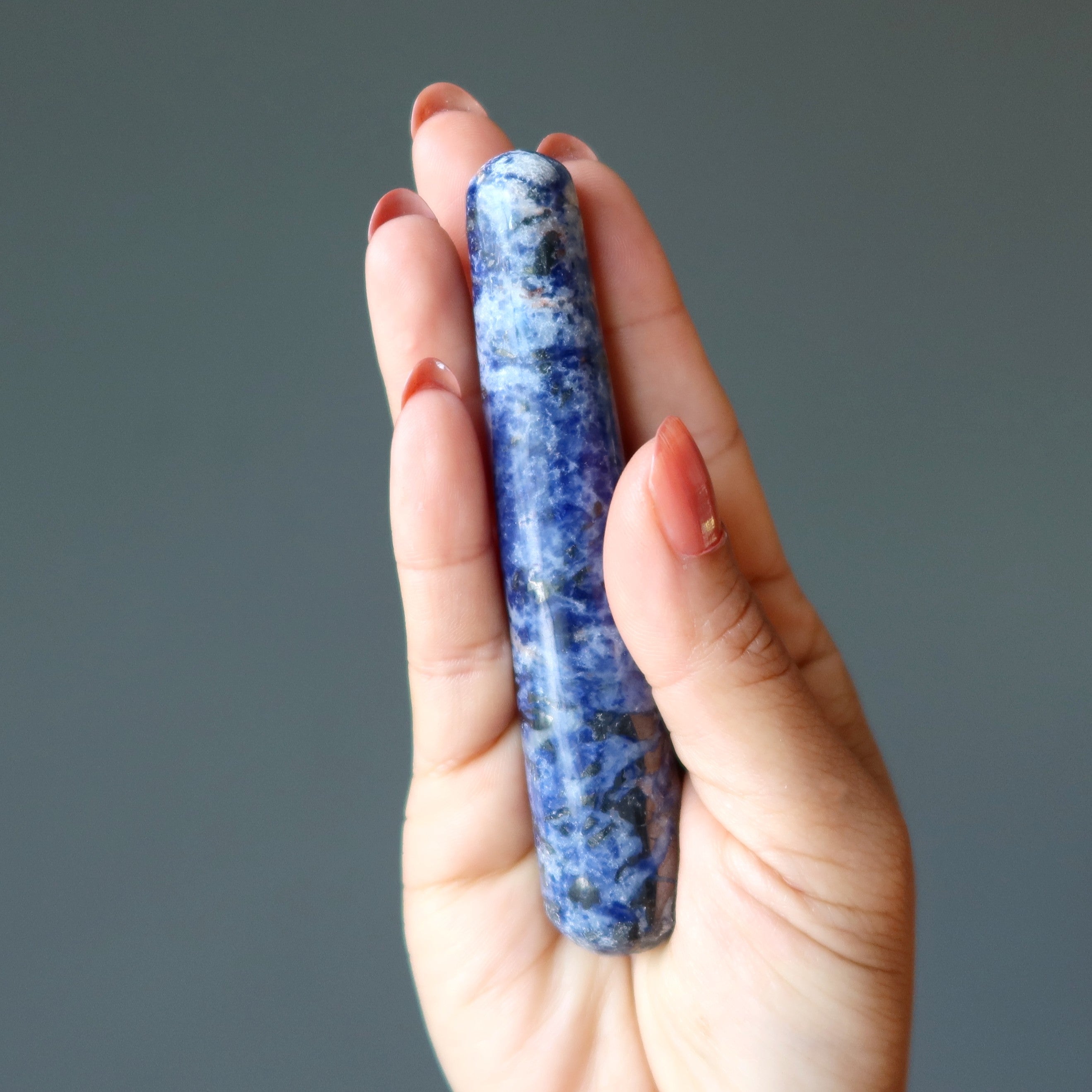 Sodalite Massage Wand Stress-Free Blue Crystal