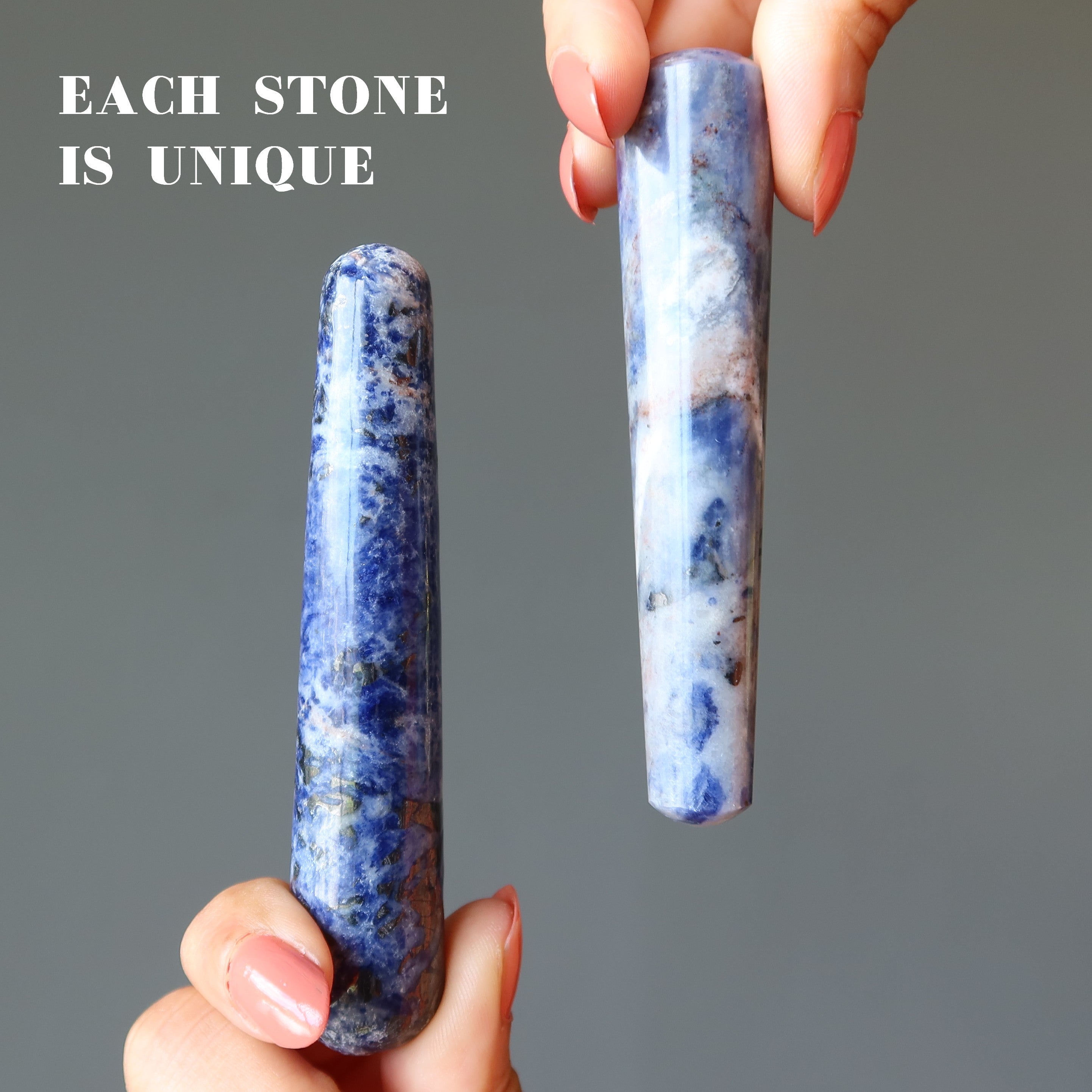Sodalite Massage Wand Stress-Free Blue Crystal