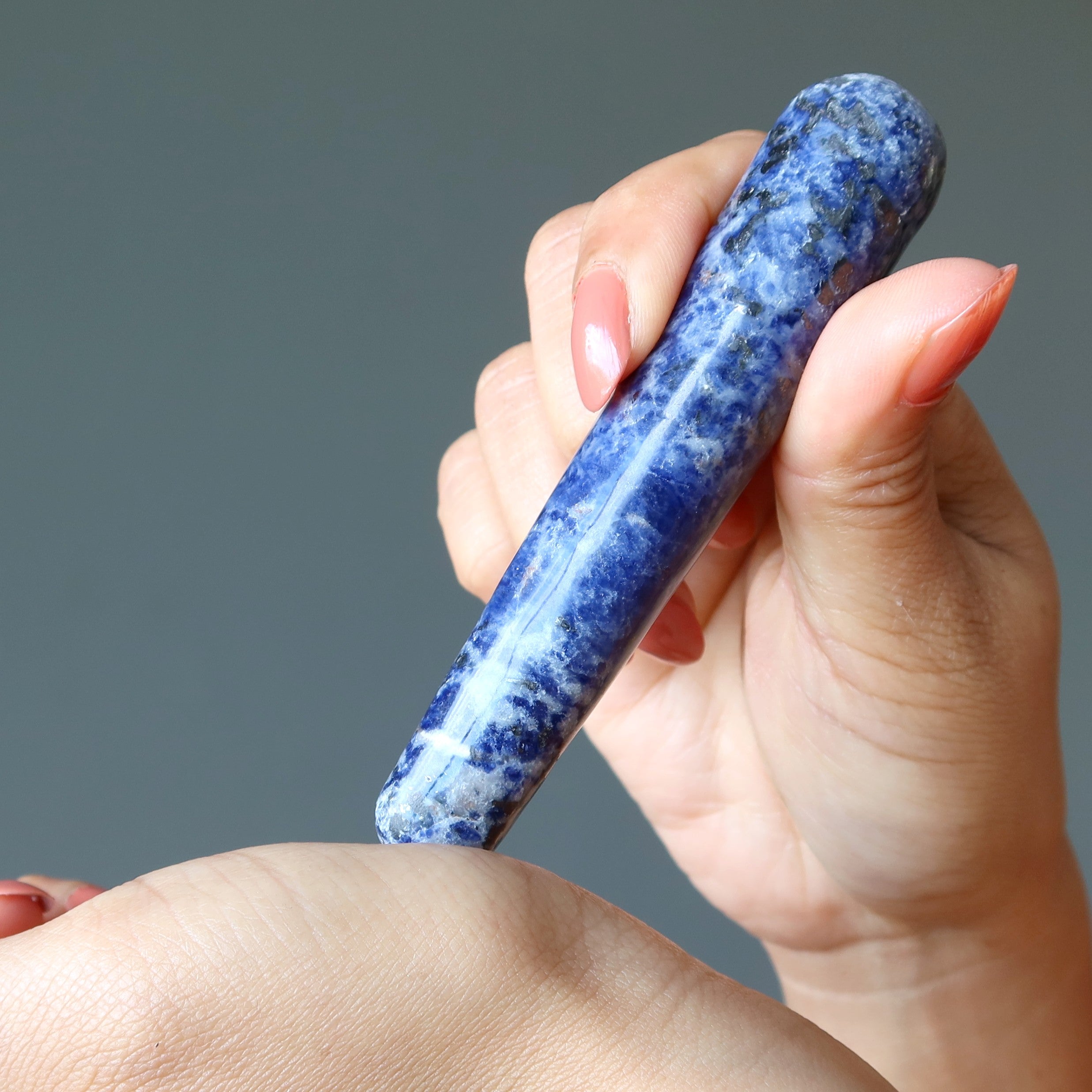 Sodalite Massage Wand Stress-Free Blue Crystal