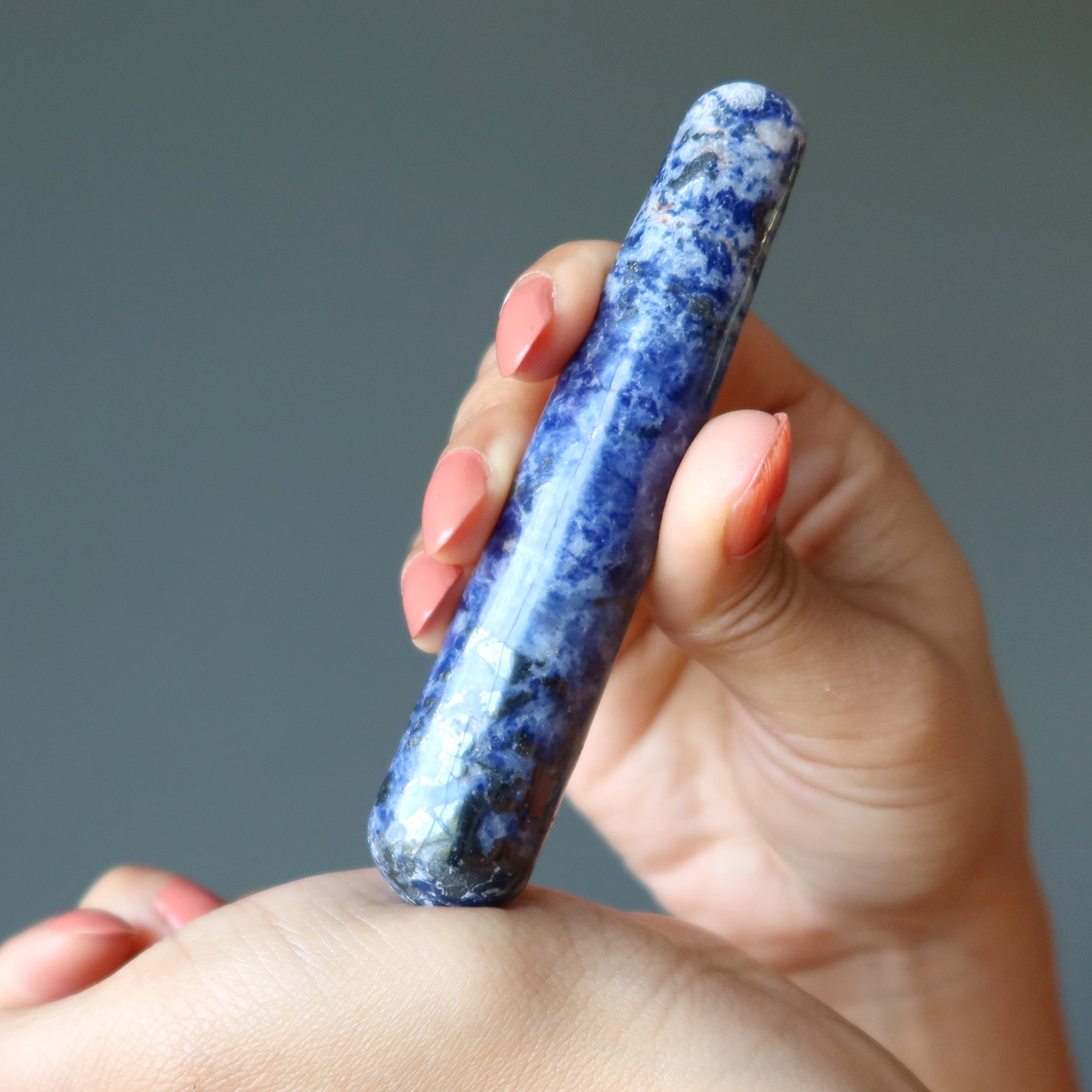 Sodalite Massage Wand Stress-Free Blue Crystal