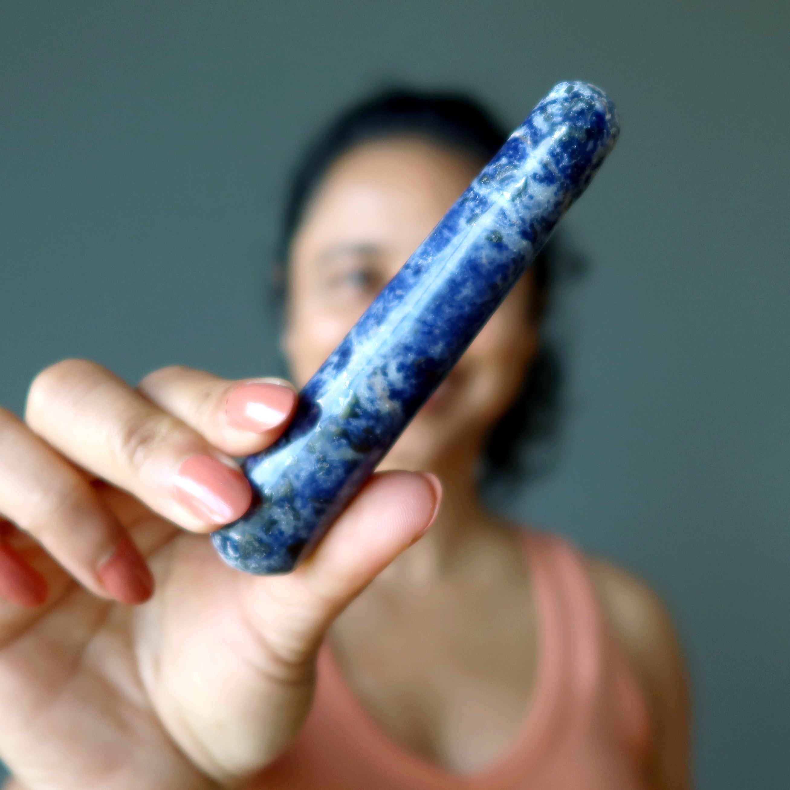 Sodalite Massage Wand Stress-Free Blue Crystal