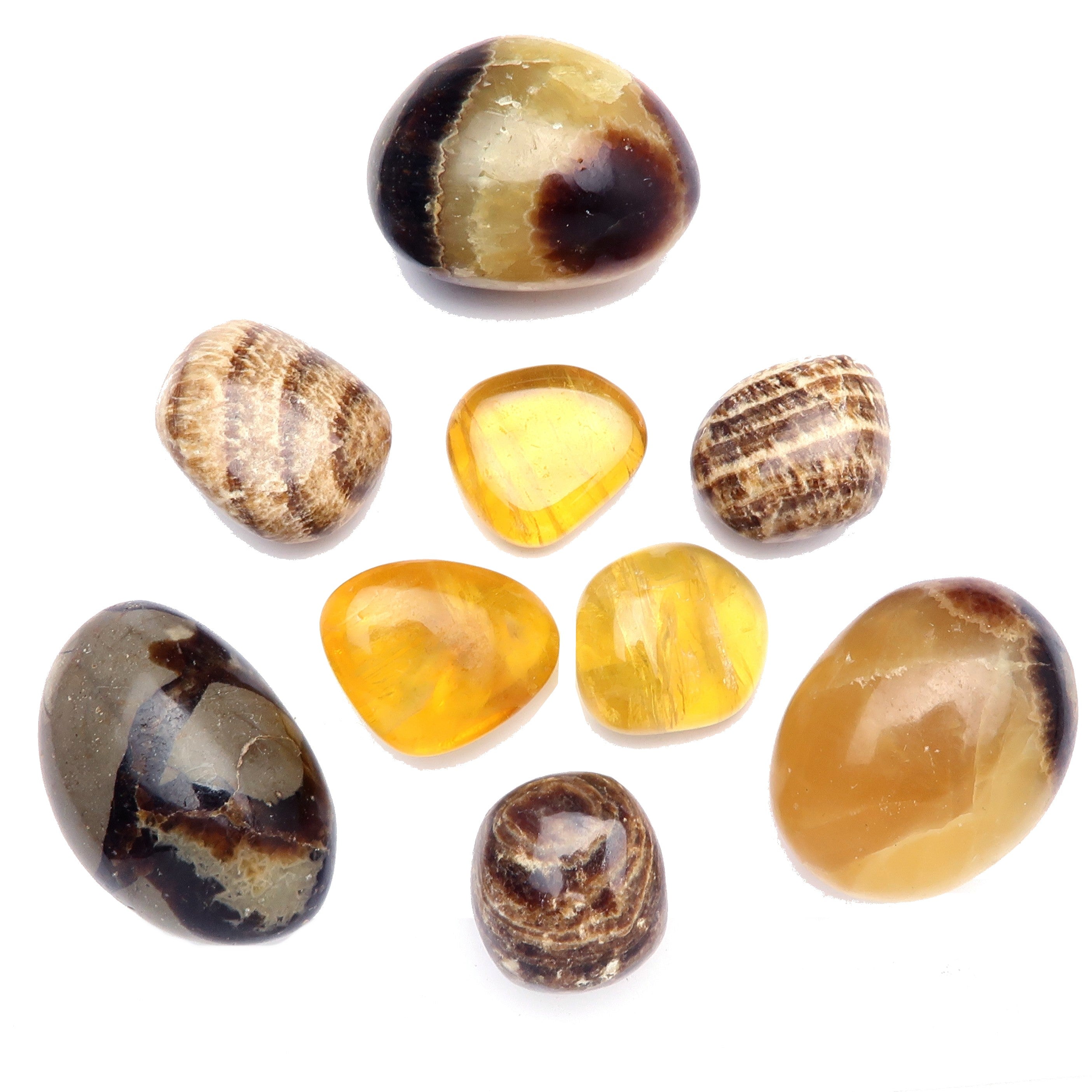 Tumbled Stone Set Solar Plexus Chakra Happiness Gems