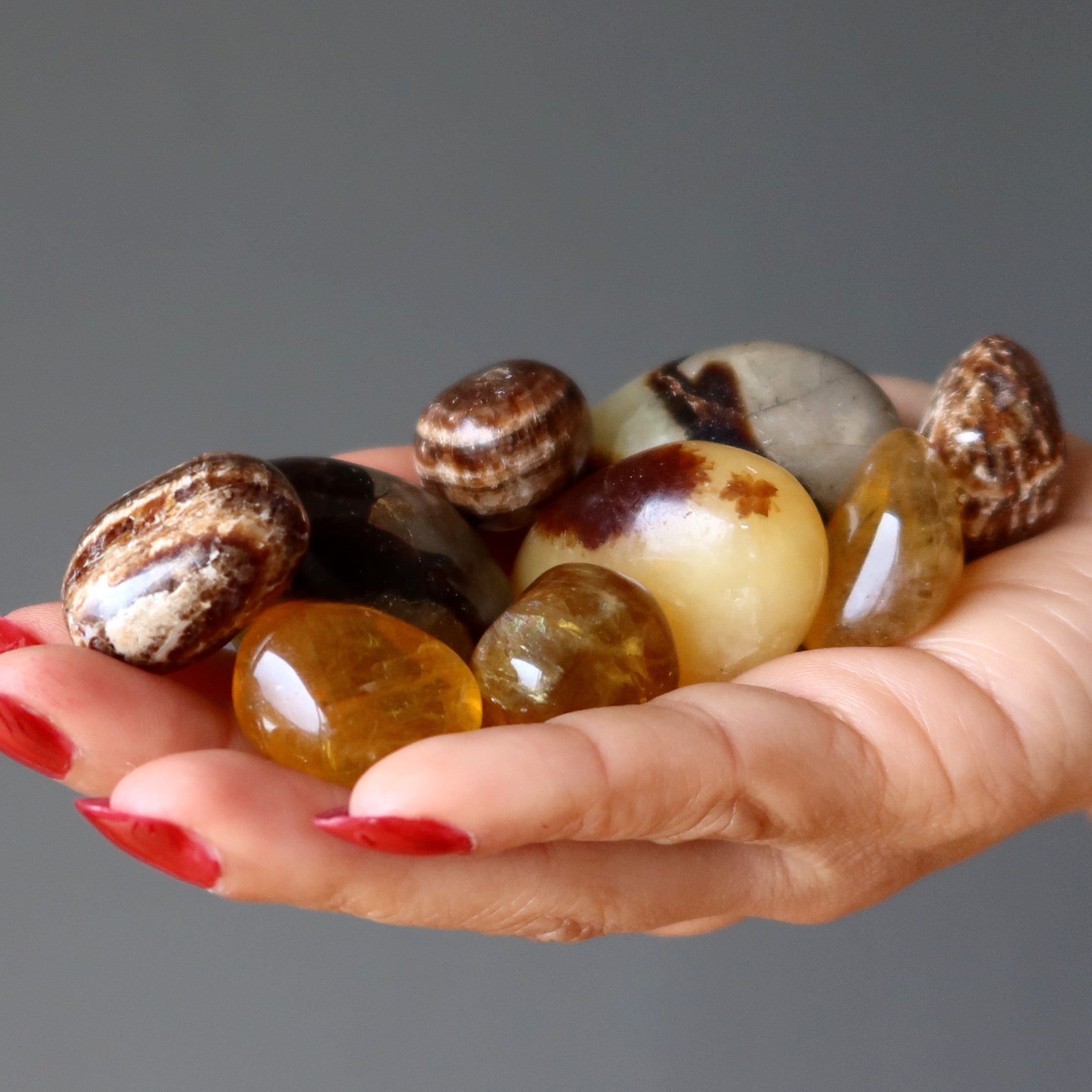 Tumbled Stone Set Solar Plexus Chakra Happiness Gems