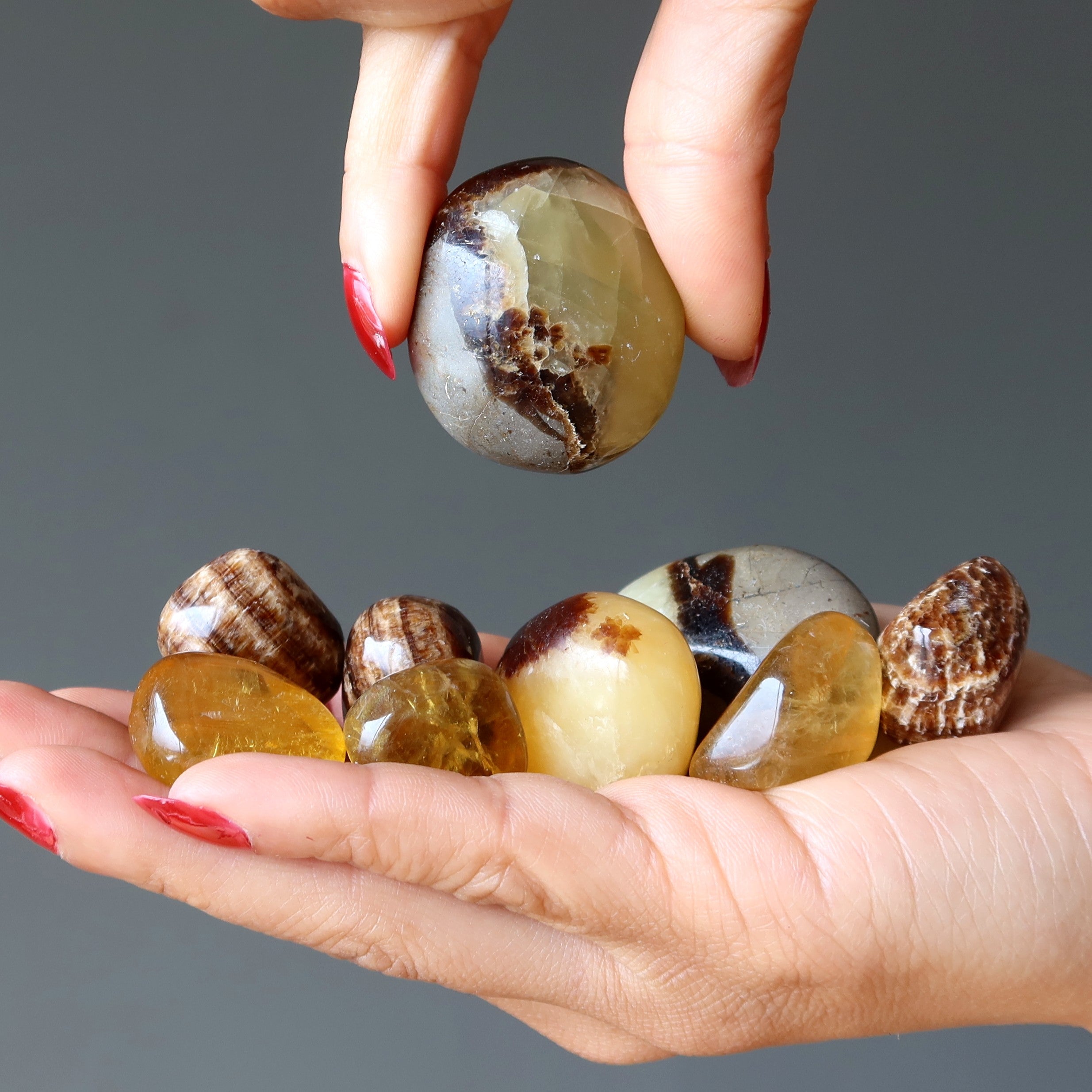 Tumbled Stone Set Solar Plexus Chakra Happiness Gems