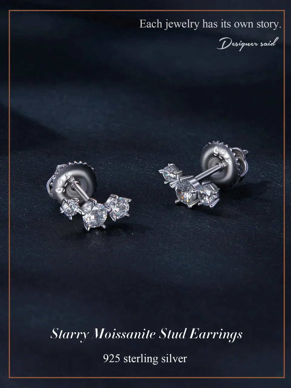 Boucles d'oreilles clous étoiles en argent sterling S925 moissanite, à vis, cadeau de fiançailles