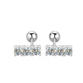 Boucles d'oreilles clous en argent sterling 925 Moissanite 0,6 ct total rangée droite