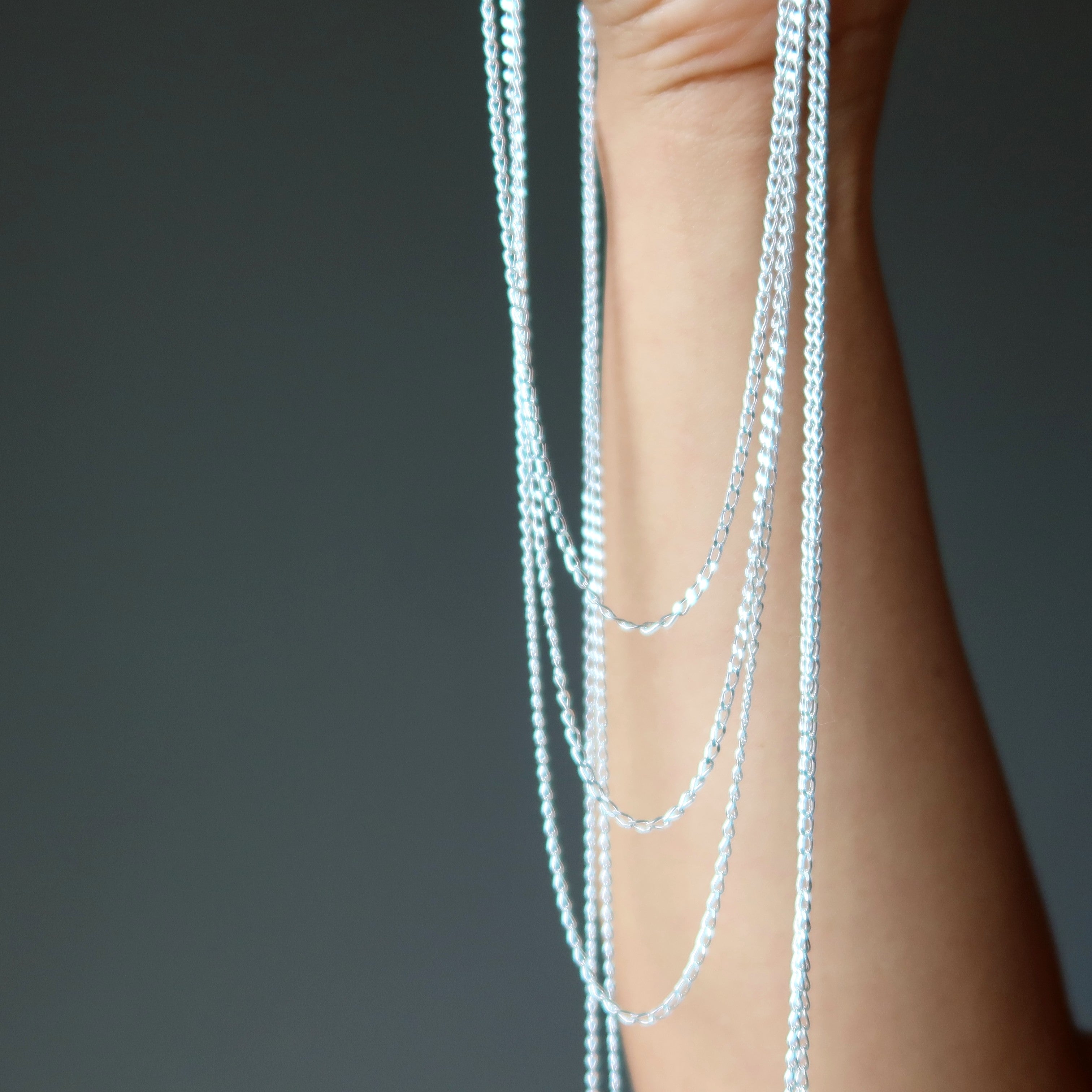 Sterling Silver Chain Necklace Curb Links of Strength