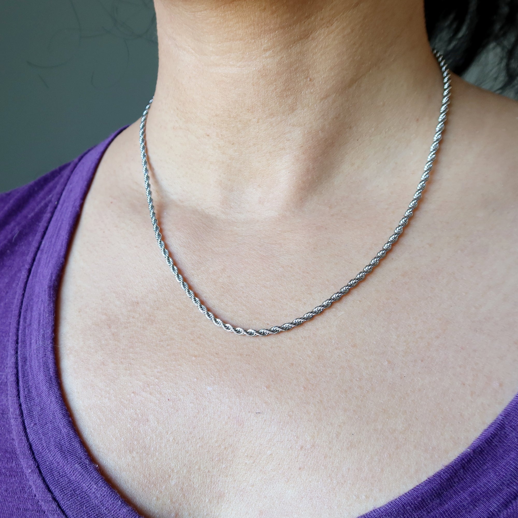 Collier chaîne en argent sterling, Corde de joie étincelante