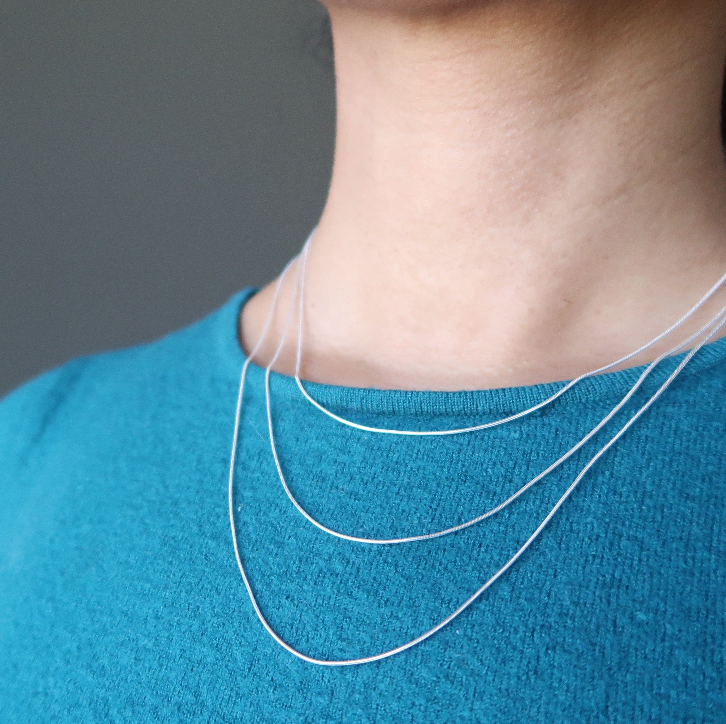 Halskette aus Sterlingsilber, elegante Schlangenkette