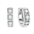 Sterling Silver 0.6ct Moissanite Hoop Earrings Black White Two-Tone 925
