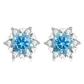Sterling Silver S925 Moissanite Snowflake Stud Earrings 6-Claw Valentine's