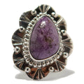 Bague en sugilite fleur violette en argent sterling taille 8.5