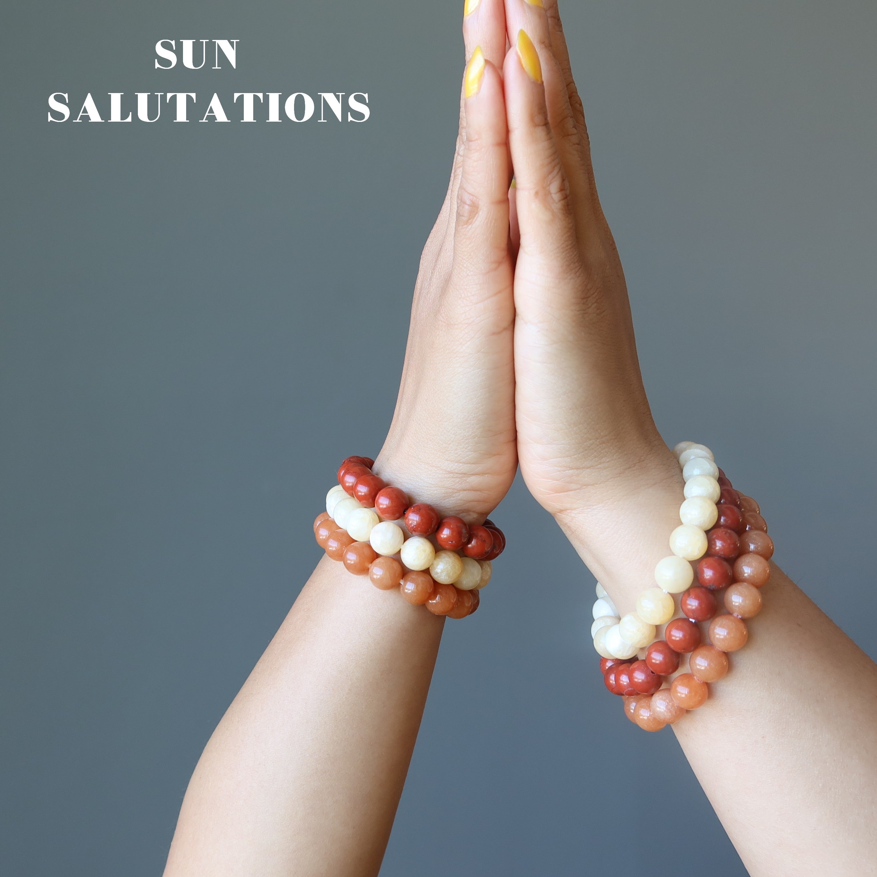Ensemble de bracelets chakra en cristal : Calcite, Aventurine et Jaspe rouge
