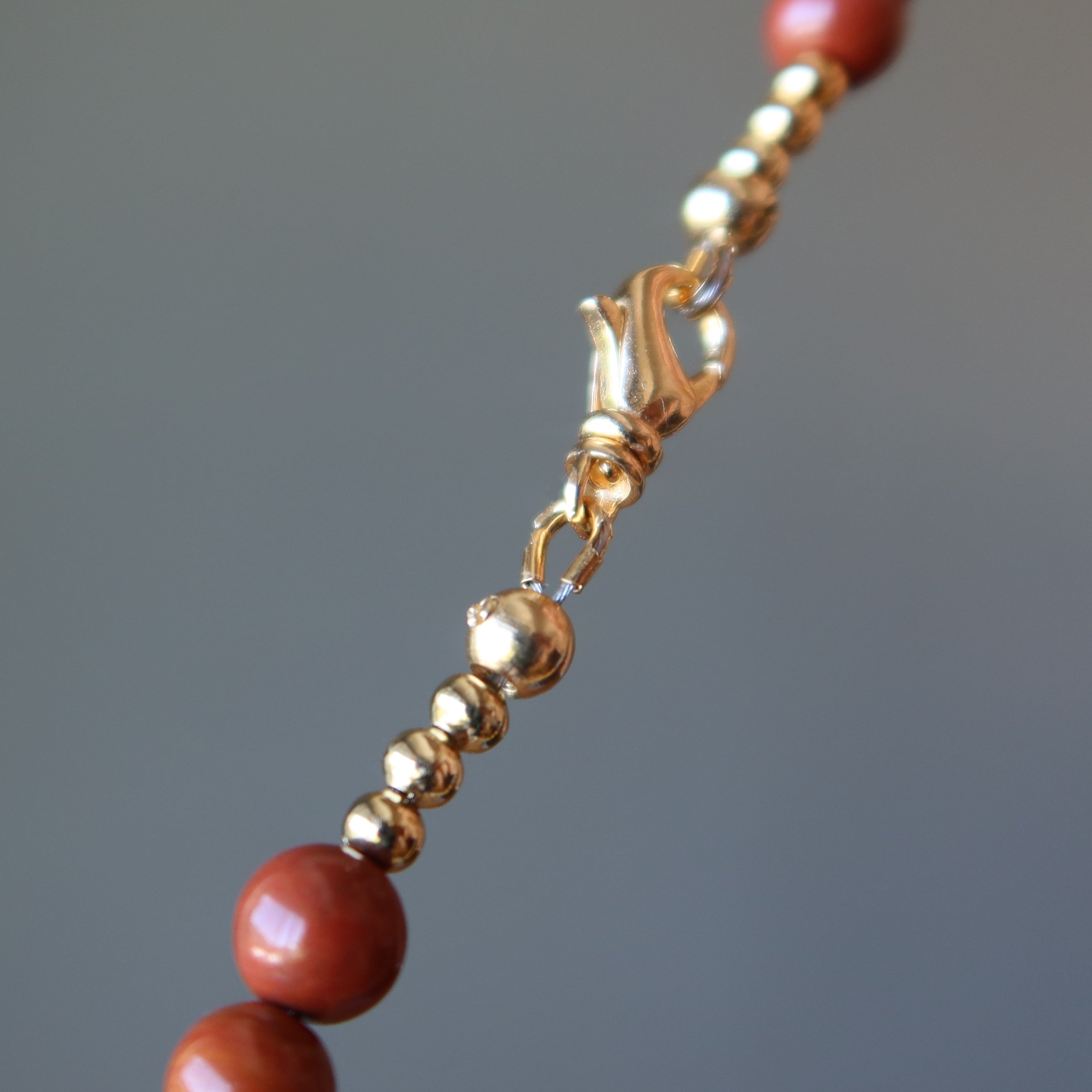 Collier Citrine Jasper Rouge Jaune Coucher de Soleil Vif