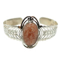 Manchette bracelet Pierre de Soleil — Étreignez le soleil en argent sterling