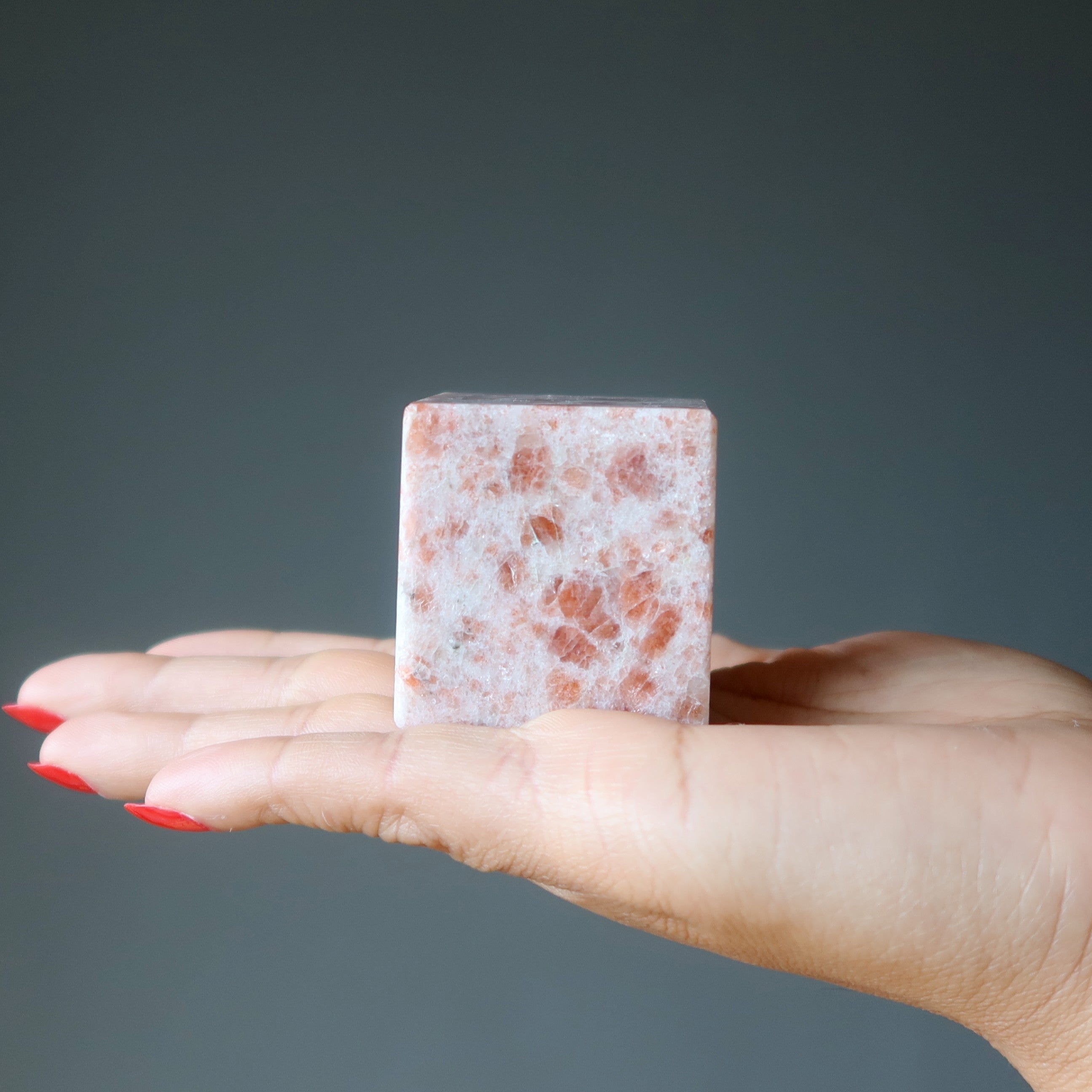 Sunstone Cube Block of Bright Life Energy Sun Crystal