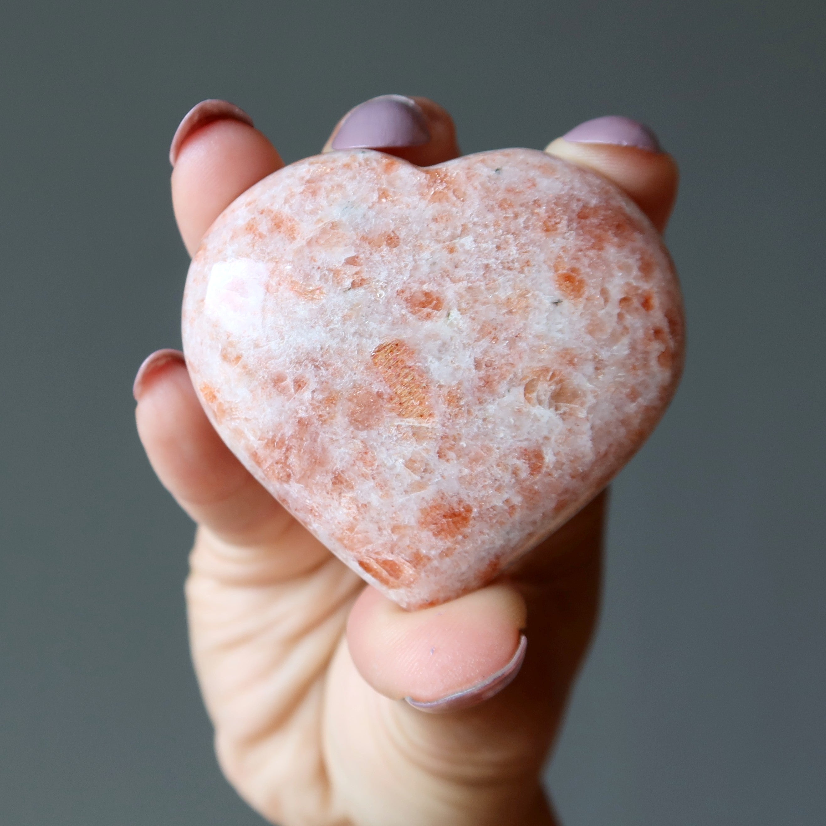 Sunstone Heart My Love is a Bright Red Sun Crystal