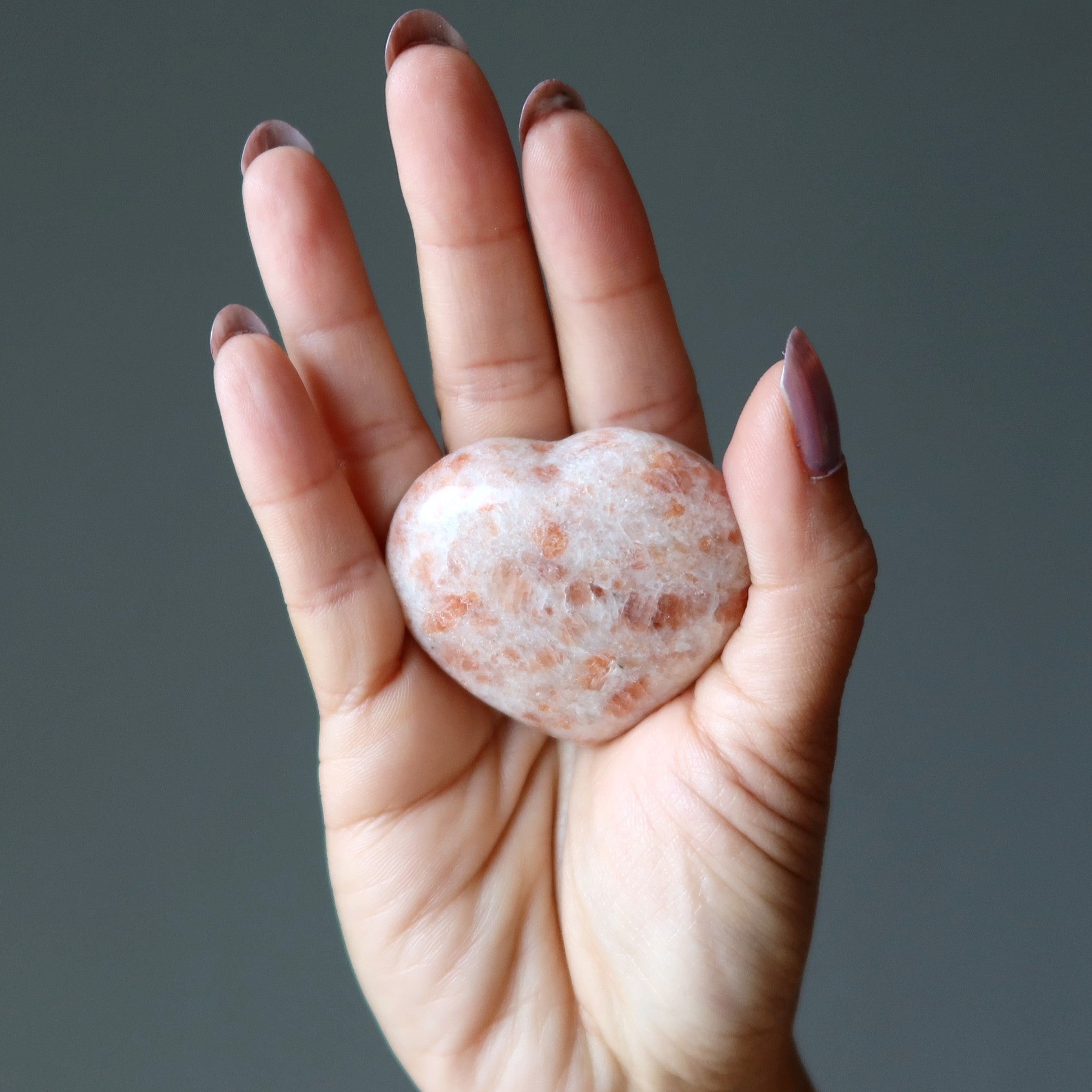 Sunstone Heart My Love is a Bright Red Sun Crystal