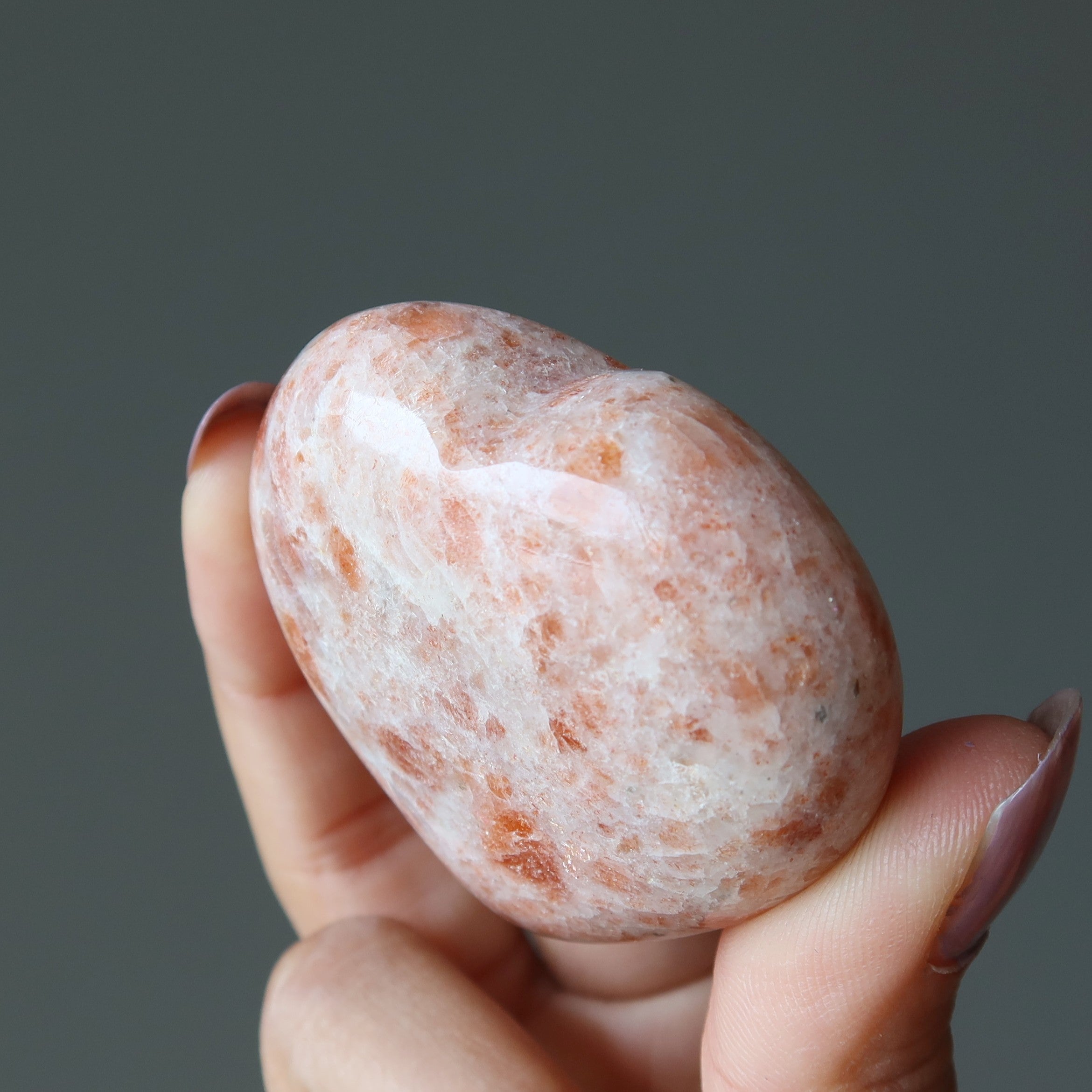 Sunstone Heart My Love is a Bright Red Sun Crystal