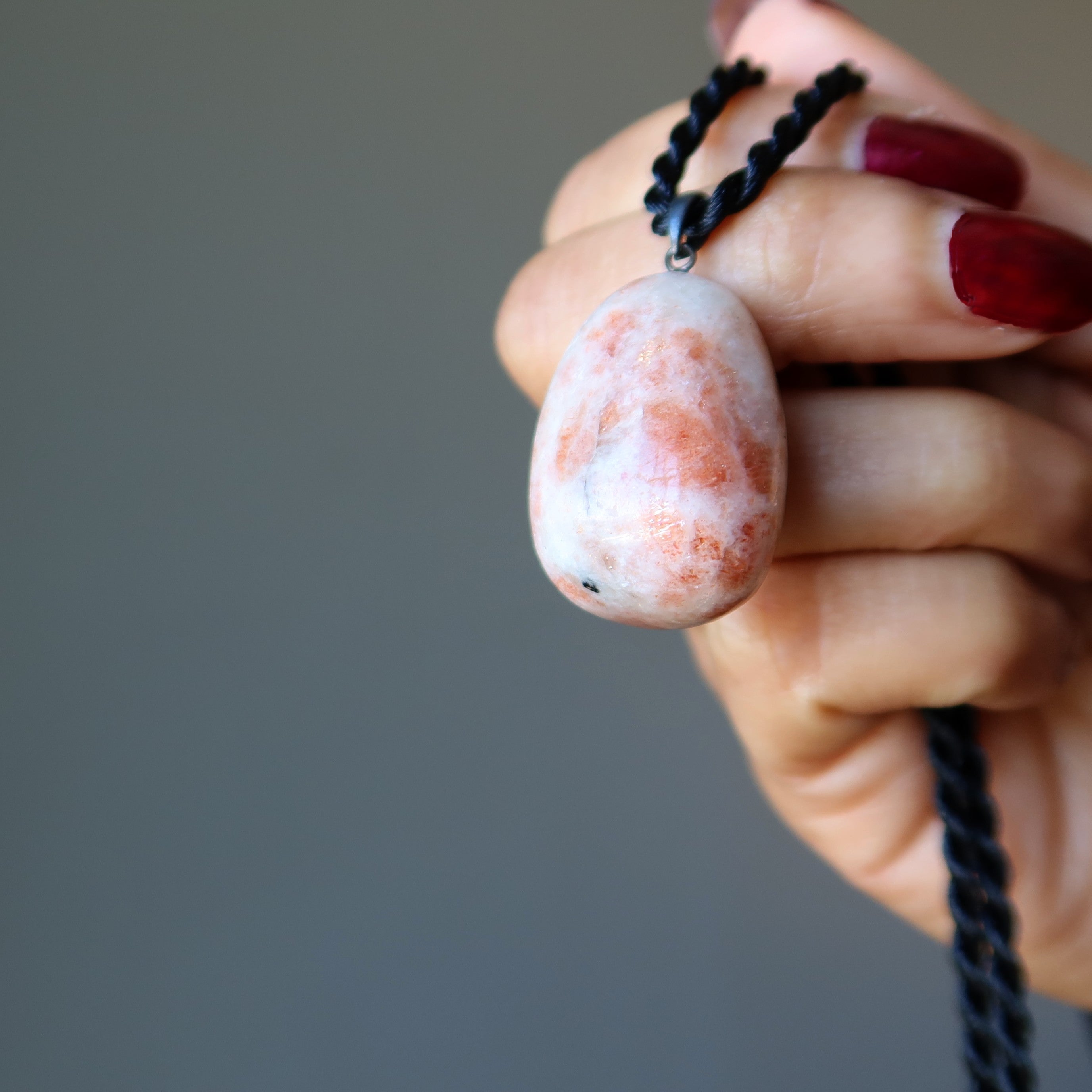 Sunstone Necklace Sun Spark Chunky Red Stone