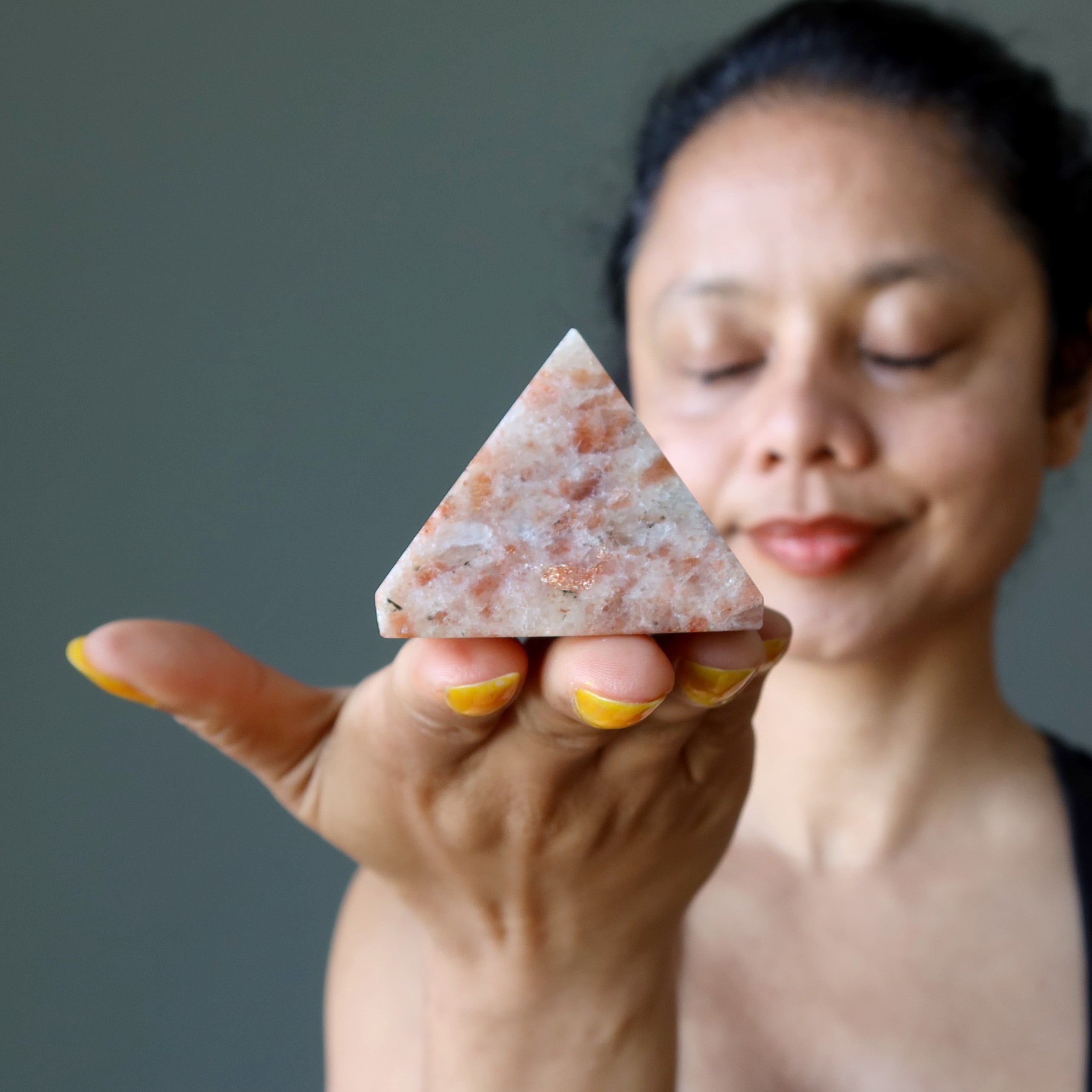Sunstone Pyramid Sun God Ra Sacred Healing Power Crystal