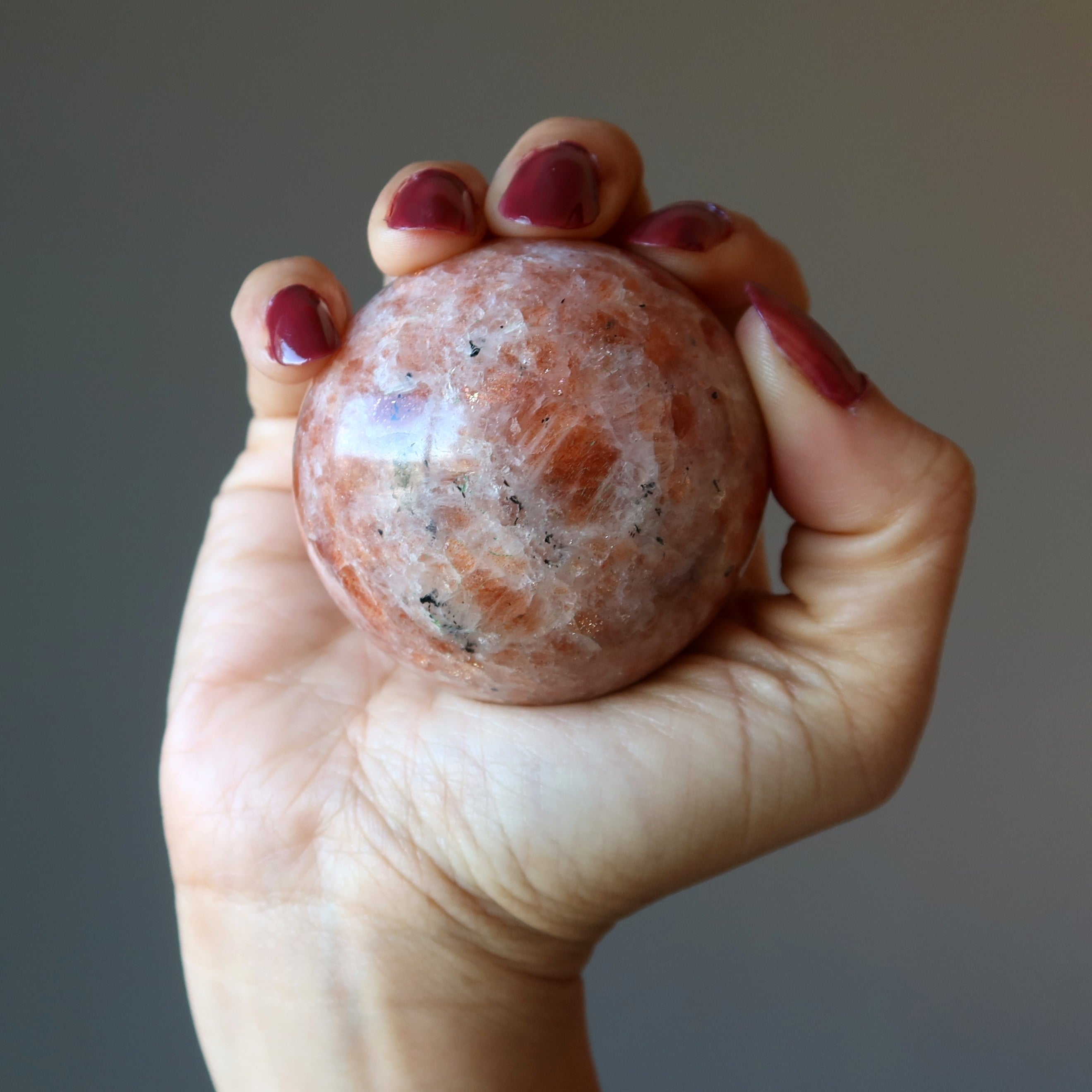 Sunstone Sphere Red Apollo Sun God Energizing Crystal Ball