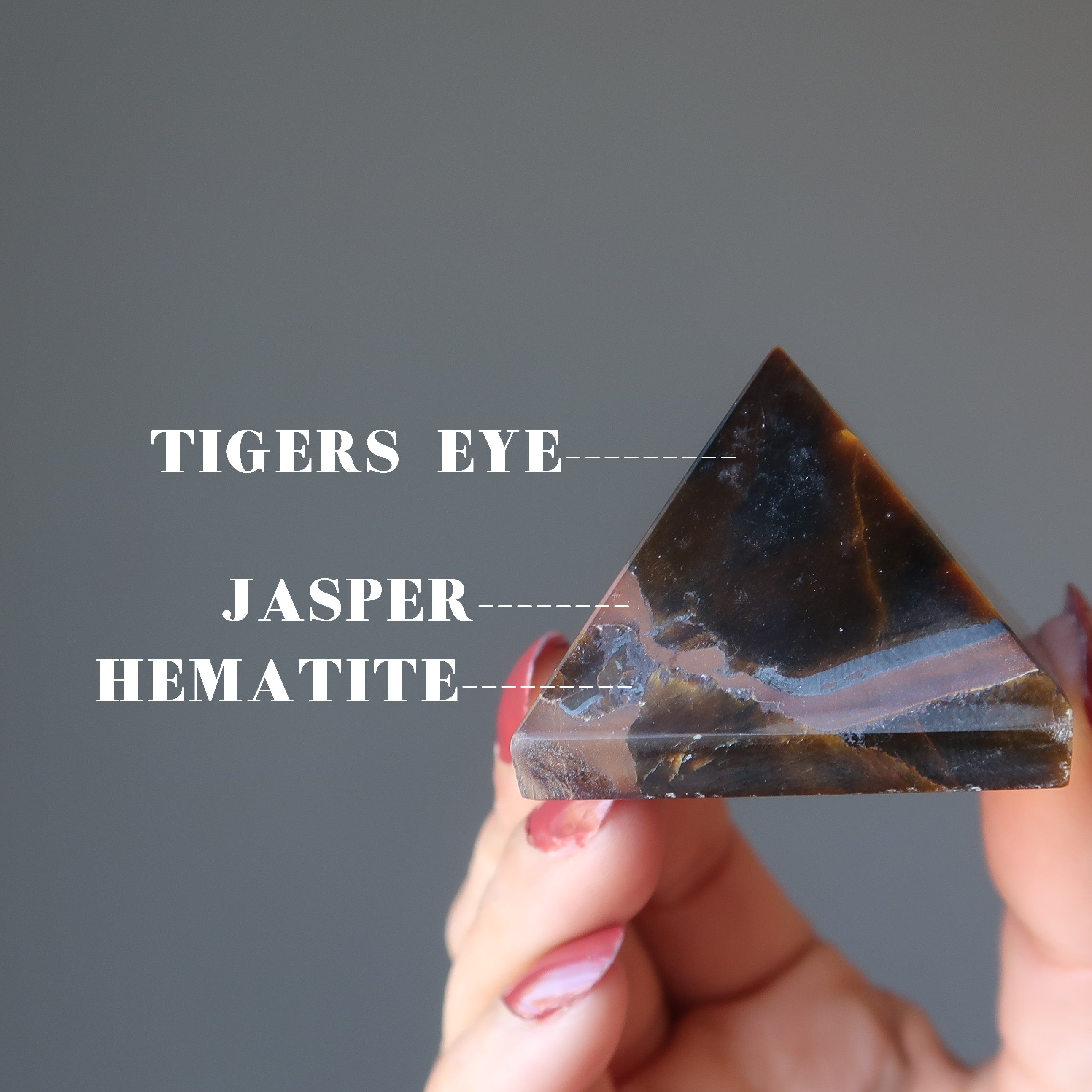 Tigers Eye Pyramid Iron Hematite Jasper Crystal Gala