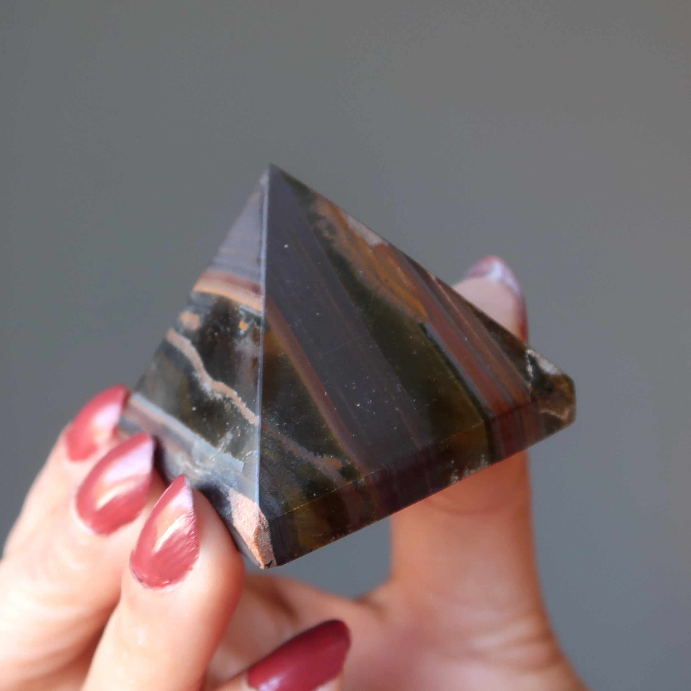 Tigers Eye Pyramid Iron Hematite Jasper Crystal Gala