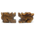 Paire de dragons œil de tigre, 2,5 cm, animaux miniatures de protection