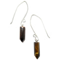 Tigers Eye Earrings Point Me to Success Fine Hill Tribe Silver