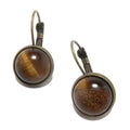 Tigers Eye Earrings Golden Era Antiqued Bronze