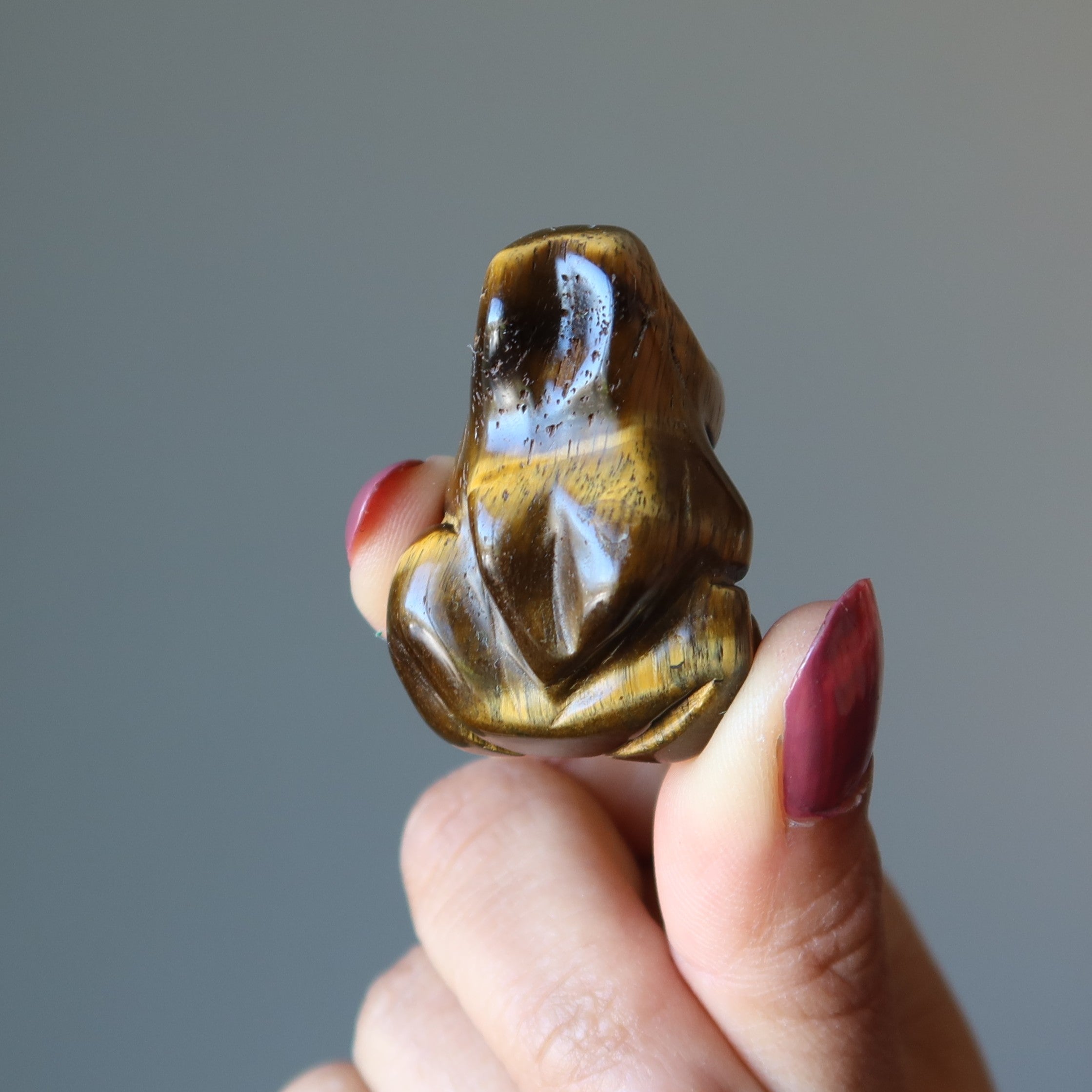 Figurine Grenouille œil de tigre : du rebond à l'éclat