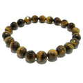 Bracelet Œil de Tigre Tigresse Dorée Facetté