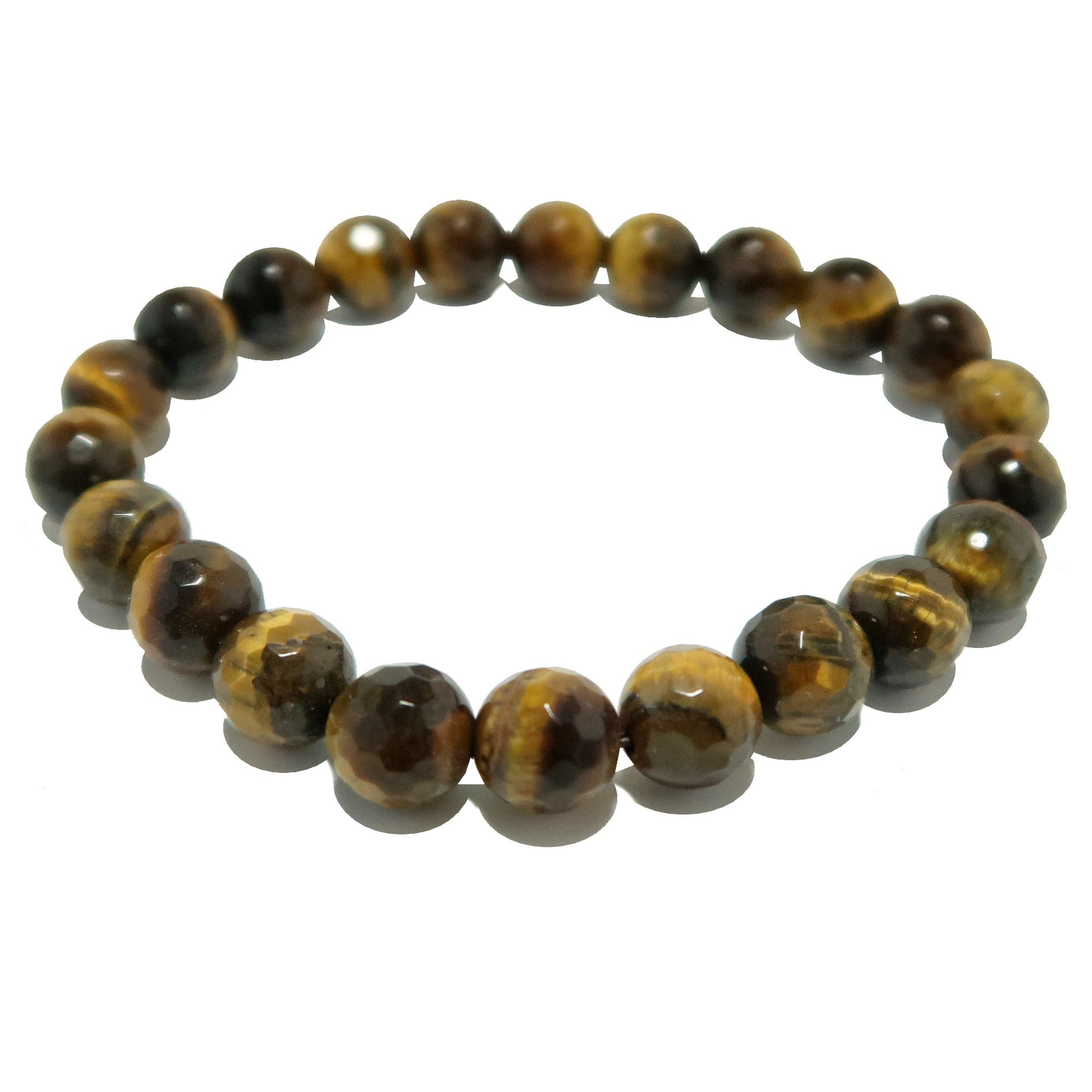Bracelet Œil de Tigre Tigresse Dorée Facetté