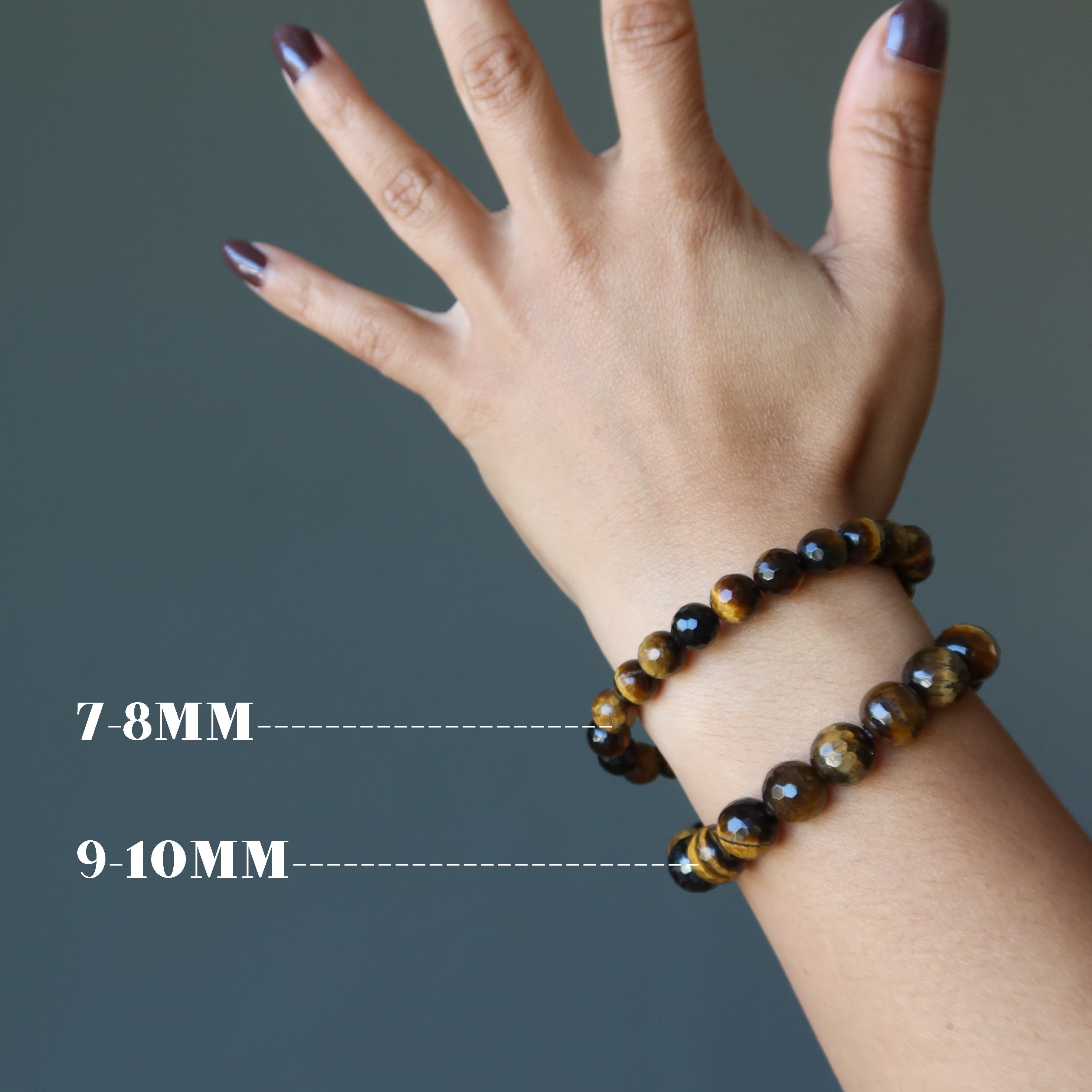 Bracelet Œil de Tigre Tigresse Dorée Facetté
