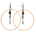 Tigers Eye Earrings Orange Hoops Archery Aim High