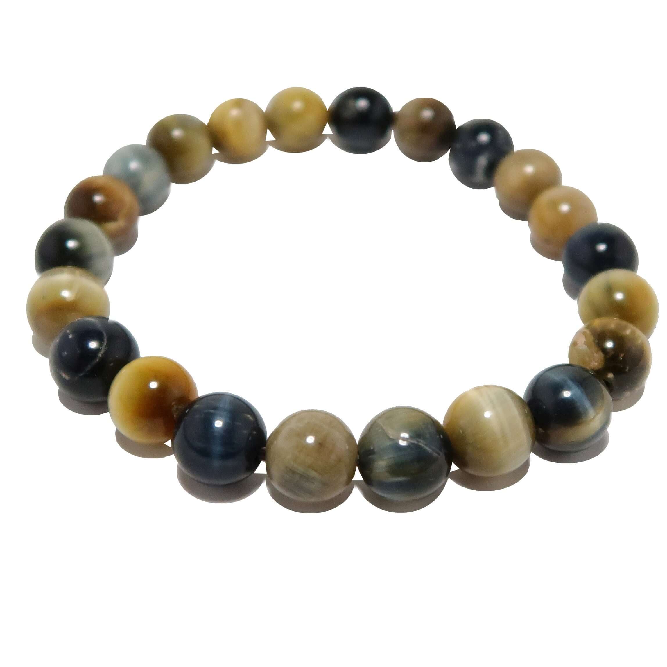 Tigers Eye Bracelet Honey Brown Blue Hawks Stone