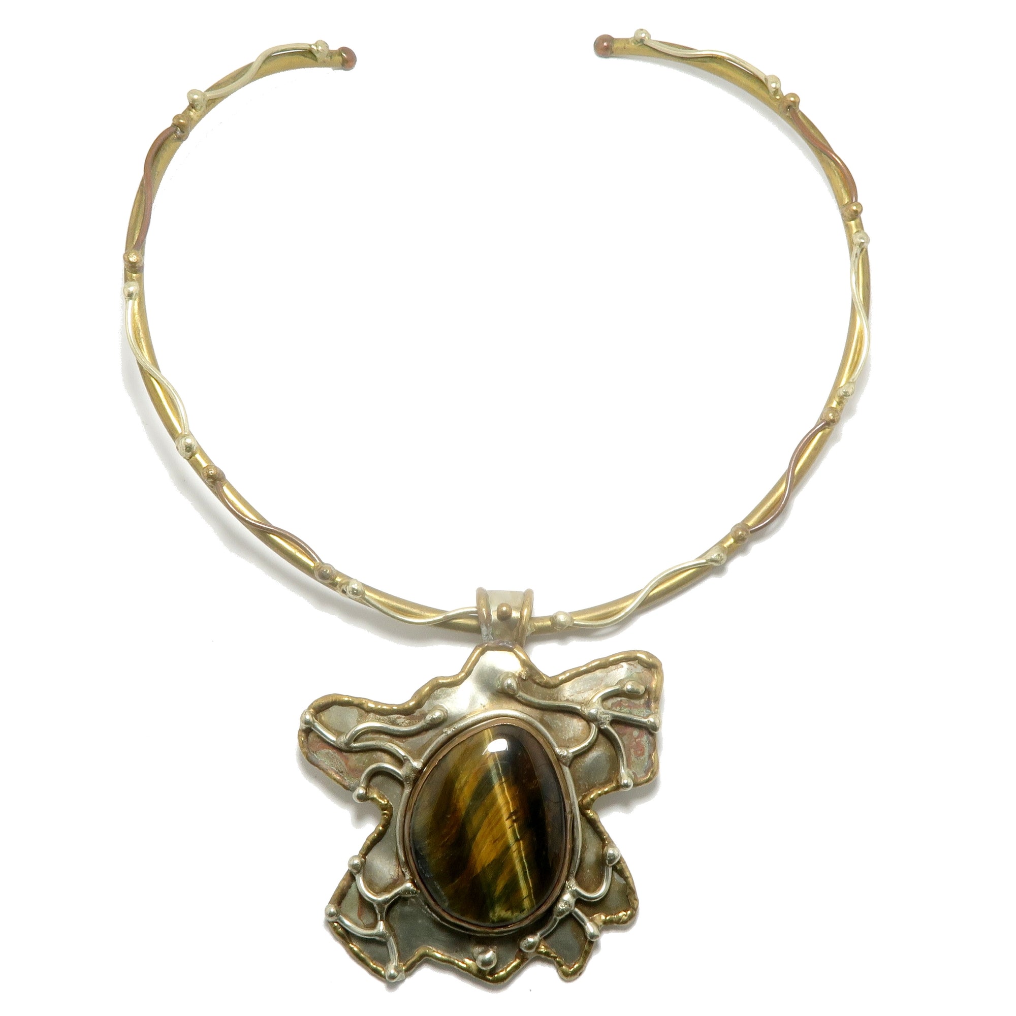 Tigers Eye Necklace Roaring Golden Goddess Choker